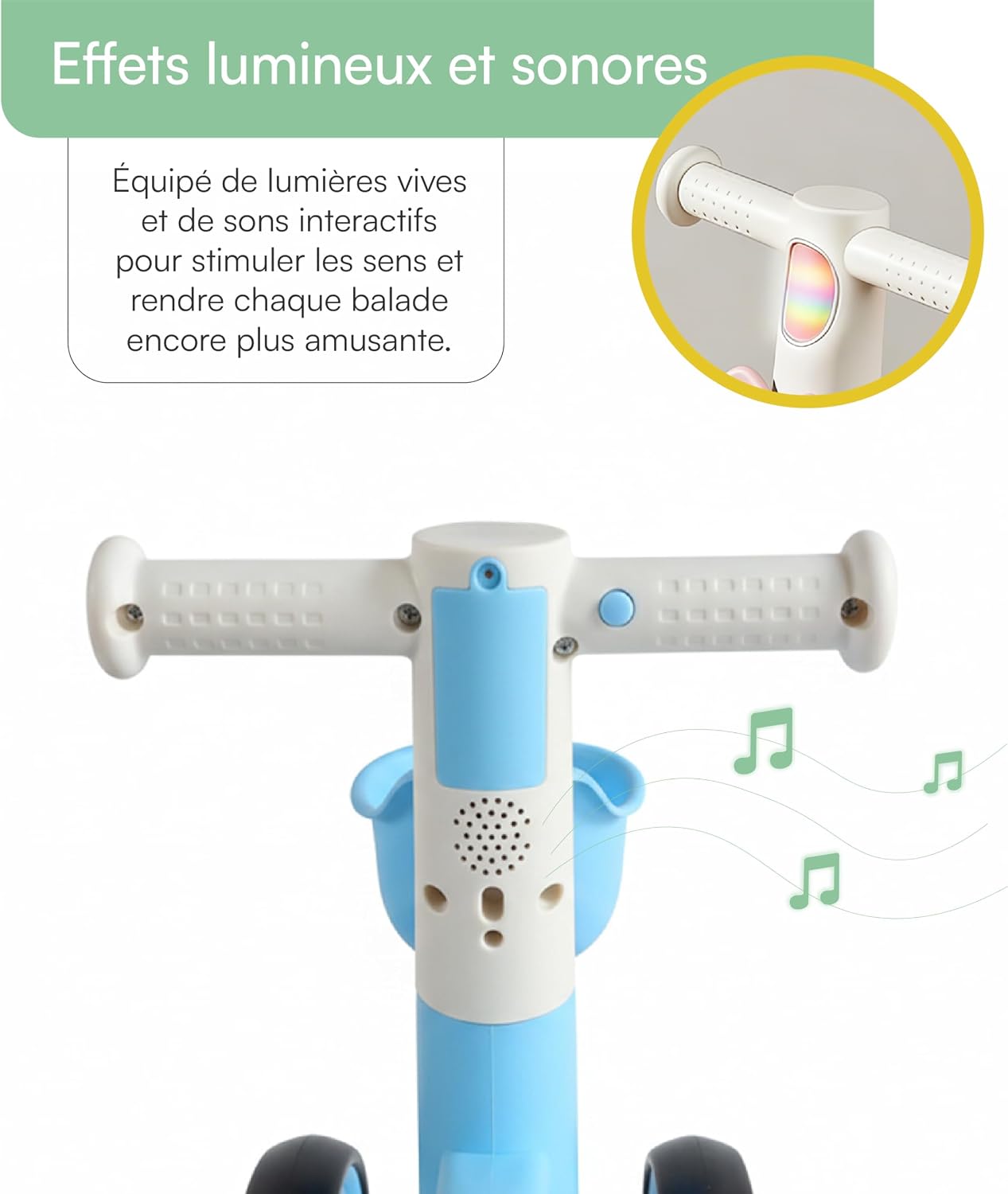 Thumbnail 3 de Baroni Toys Bici Senza Pedali a 4 Ruote per Bambini dai 3 Anni – Blu, 55x22x42 cm