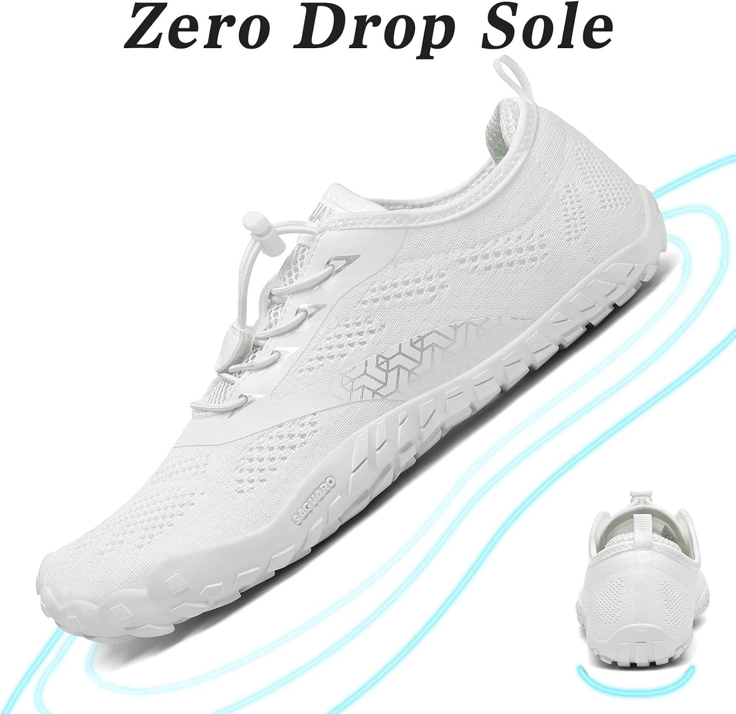 Detalle de SAGUARO Unisex Barfußschuhe Traillaufschuhe – Schnelles Trocknen, Zero‑Drop, breiter Zehenraum, Größe 36–50