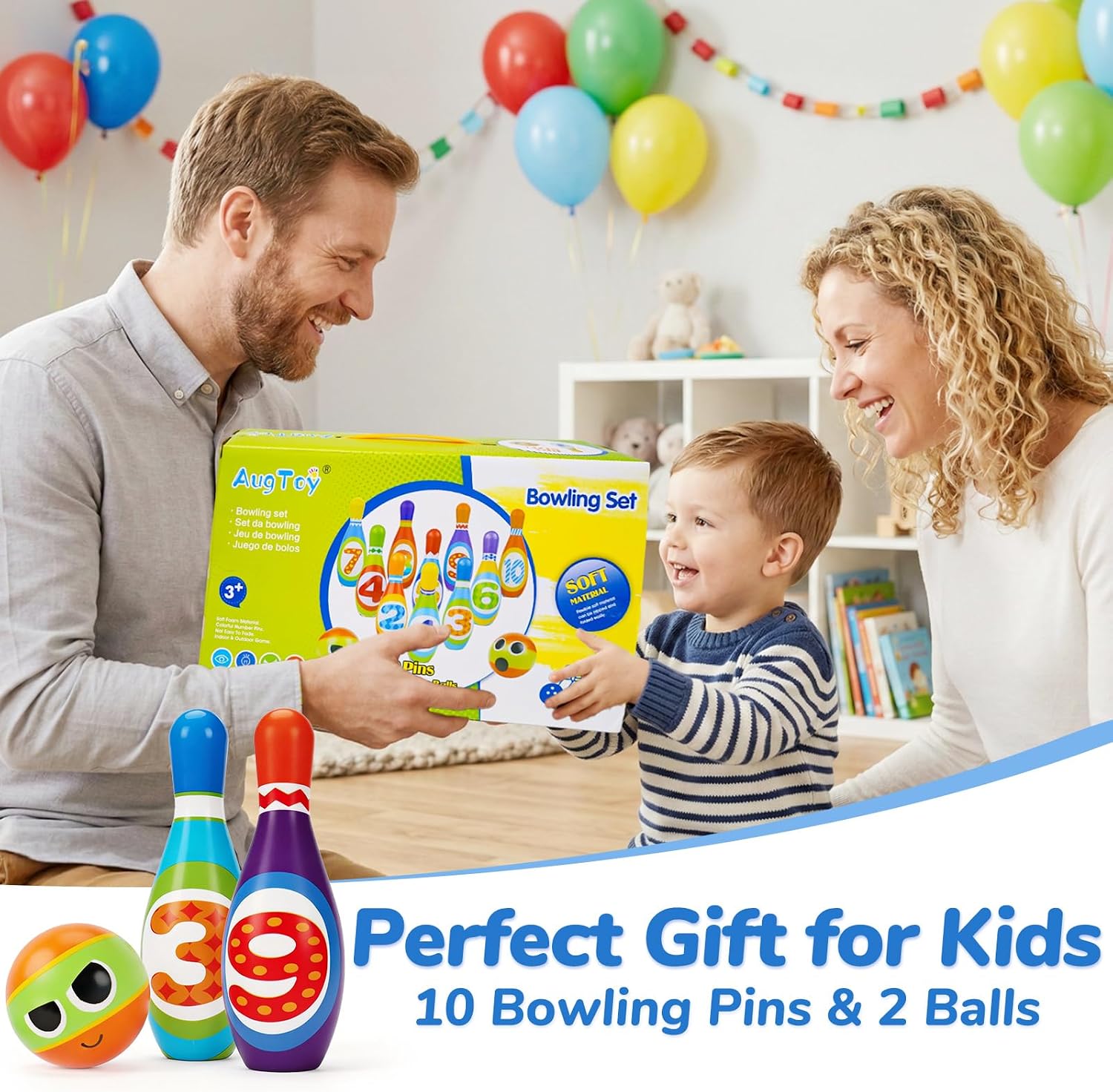 Thumbnail 6 de Kids Bowling Toy Set 2-5: Soft Foam Bowling Pins & Balls for Indoor & Outdoor Play