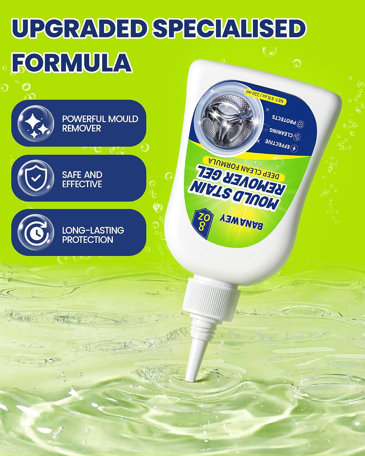 Detalle de Banawey MSR001A Mould Remover Gel, 220 ml with Brush and Precision Tip