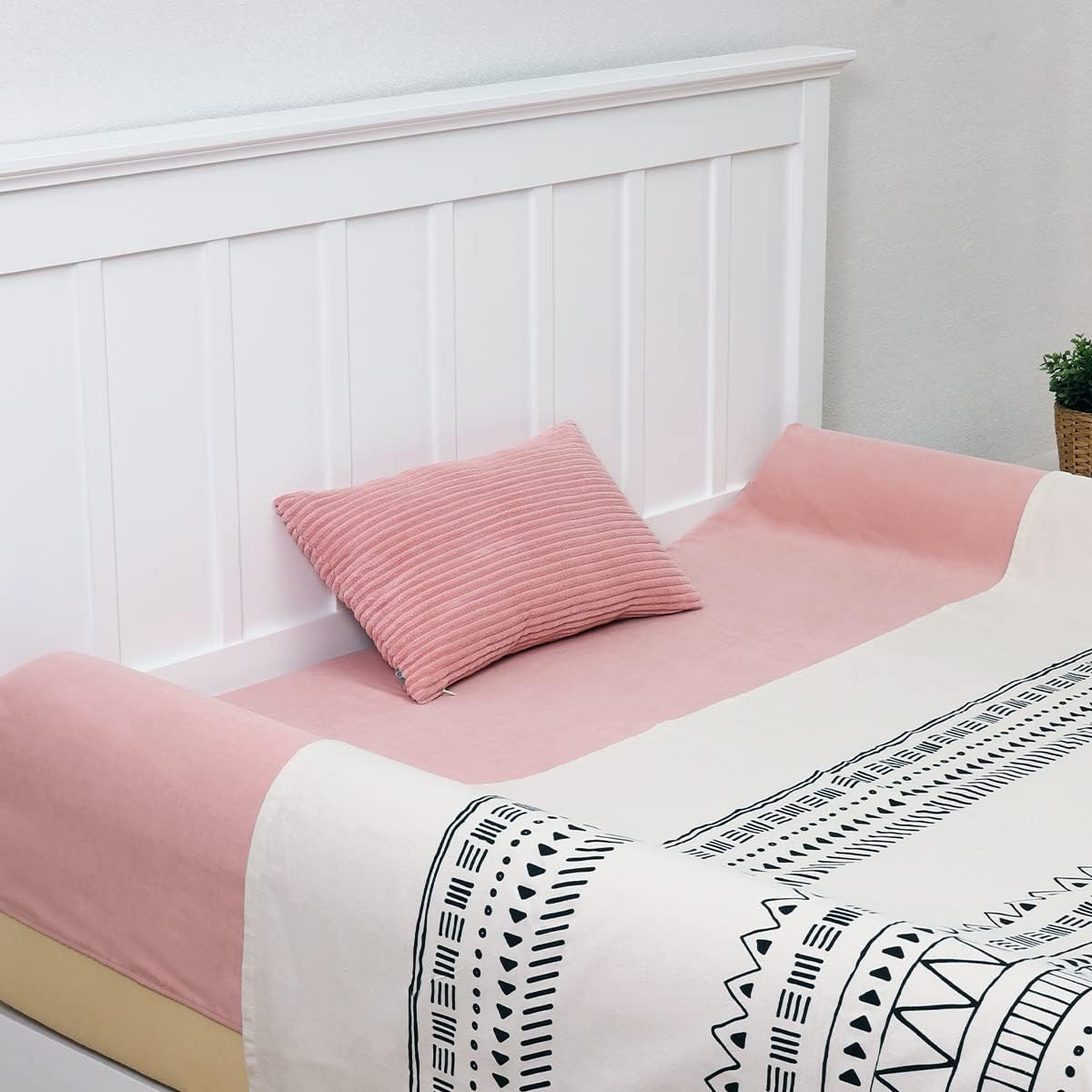 Detalle de TANYOO Bettkantenschutz / Bed Bumper für Kinderbett – gepolsterter Rausfallschutz mit waschbarem Bezug