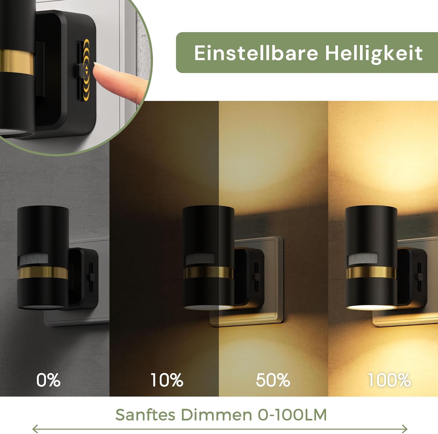 Thumbnail 2 de LOHAS-LED Nachtlicht mit Bewegungsmelder – 2er-Pack, dimmbares Warmweiß 3000K