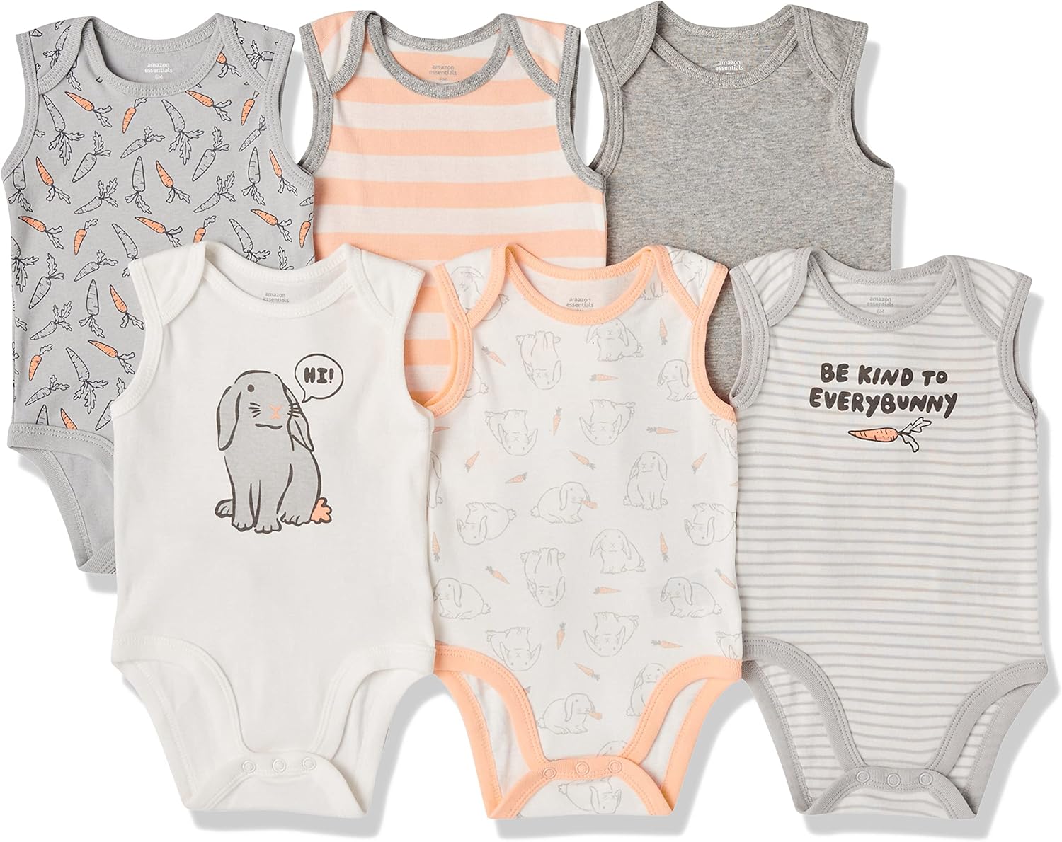 Thumbnail 4 de Amazon Essentials Unisex Babies' Sleeveless Cotton Rib Bodysuits, Pack of 6