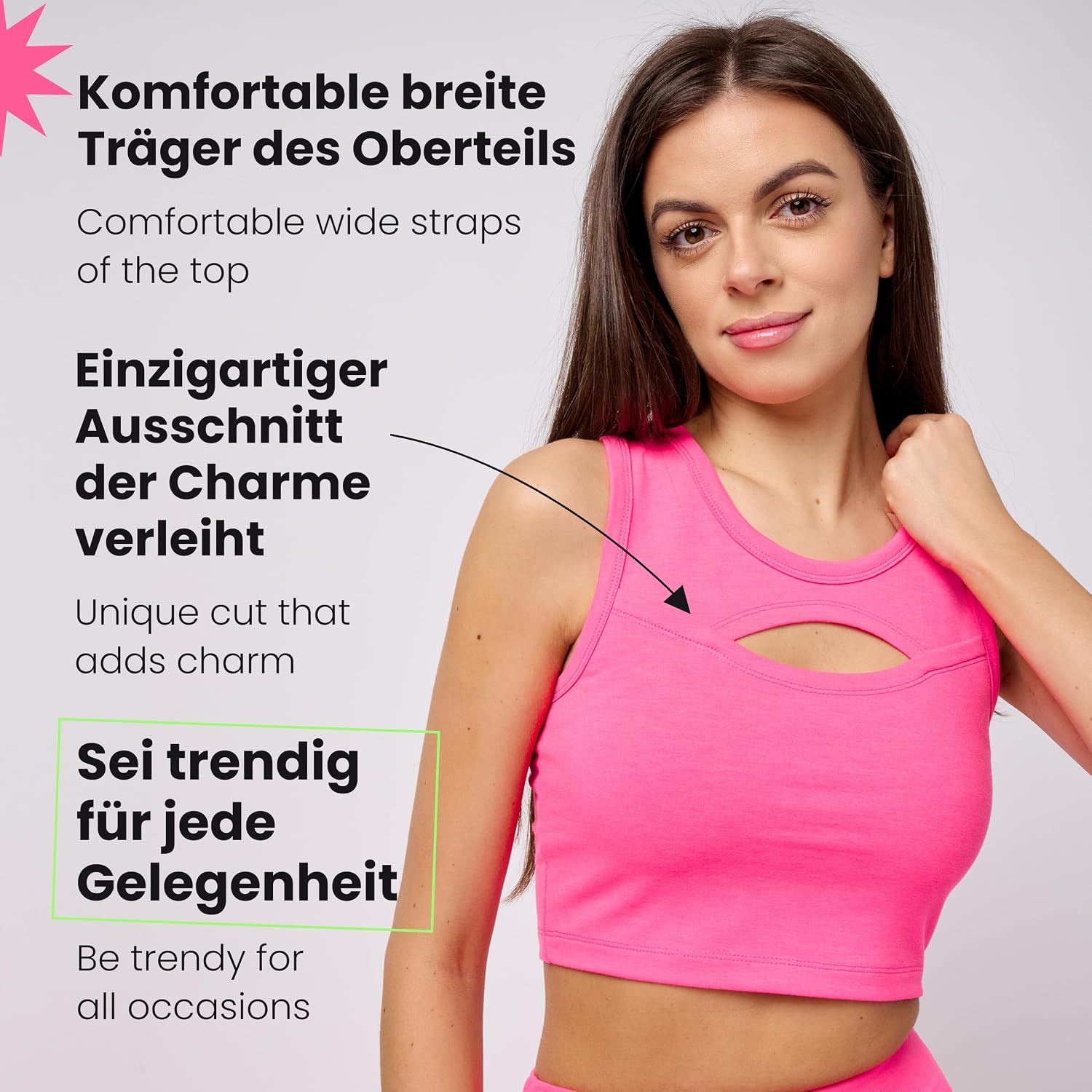 Thumbnail 3 de Bellivalini Debardeur Crop Top Néon pour Gym