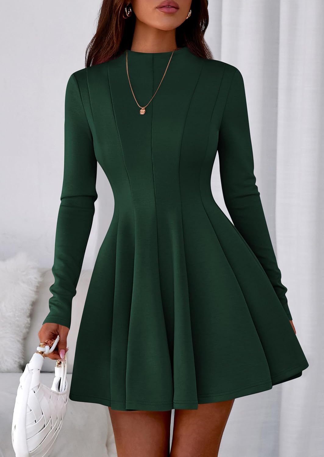 Detalle 2 de PrettYGarden Fall Women's Long Sleeve Swing Dress