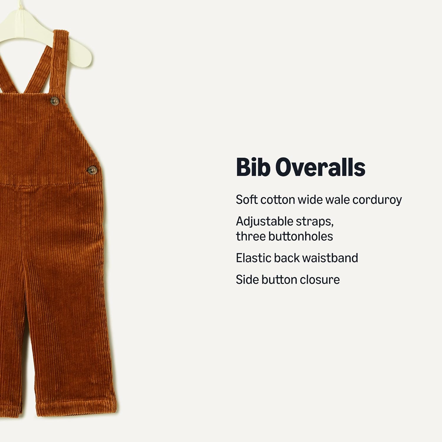 Detalle de Amazon Essentials x Sofia Grainge Toddler & Baby Boys' Corduroy Bib Overalls