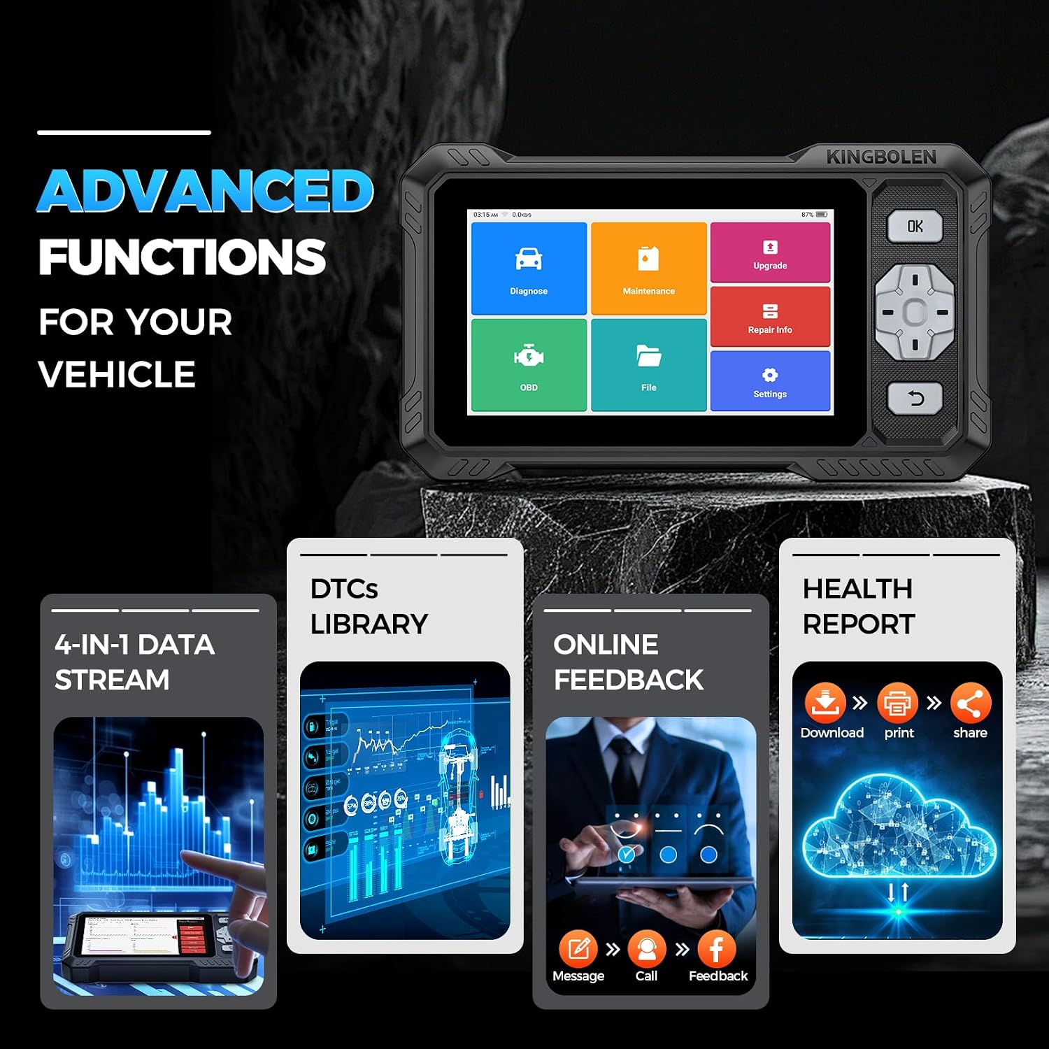 Thumbnail 6 de KINGBOLEN S608 OBD2 scanner with 9 resets
