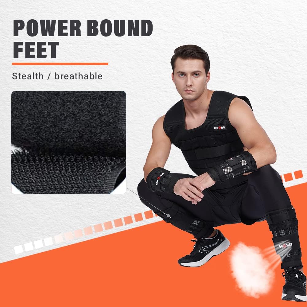 Thumbnail 1 de LEKÄRO Wrist Ankle Weights with Removable Steel Bars – Adjustable 1 Pair, 2.0 kg Total