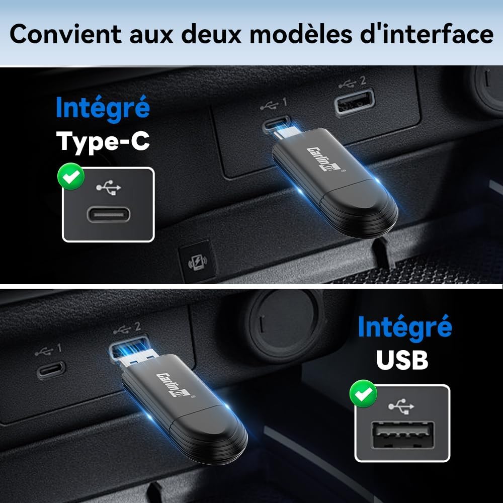Thumbnail 2 de Carlinkit MINI5 Wireless CarPlay Adapter – Transformez le CarPlay filaire en sans fil dans votre voiture