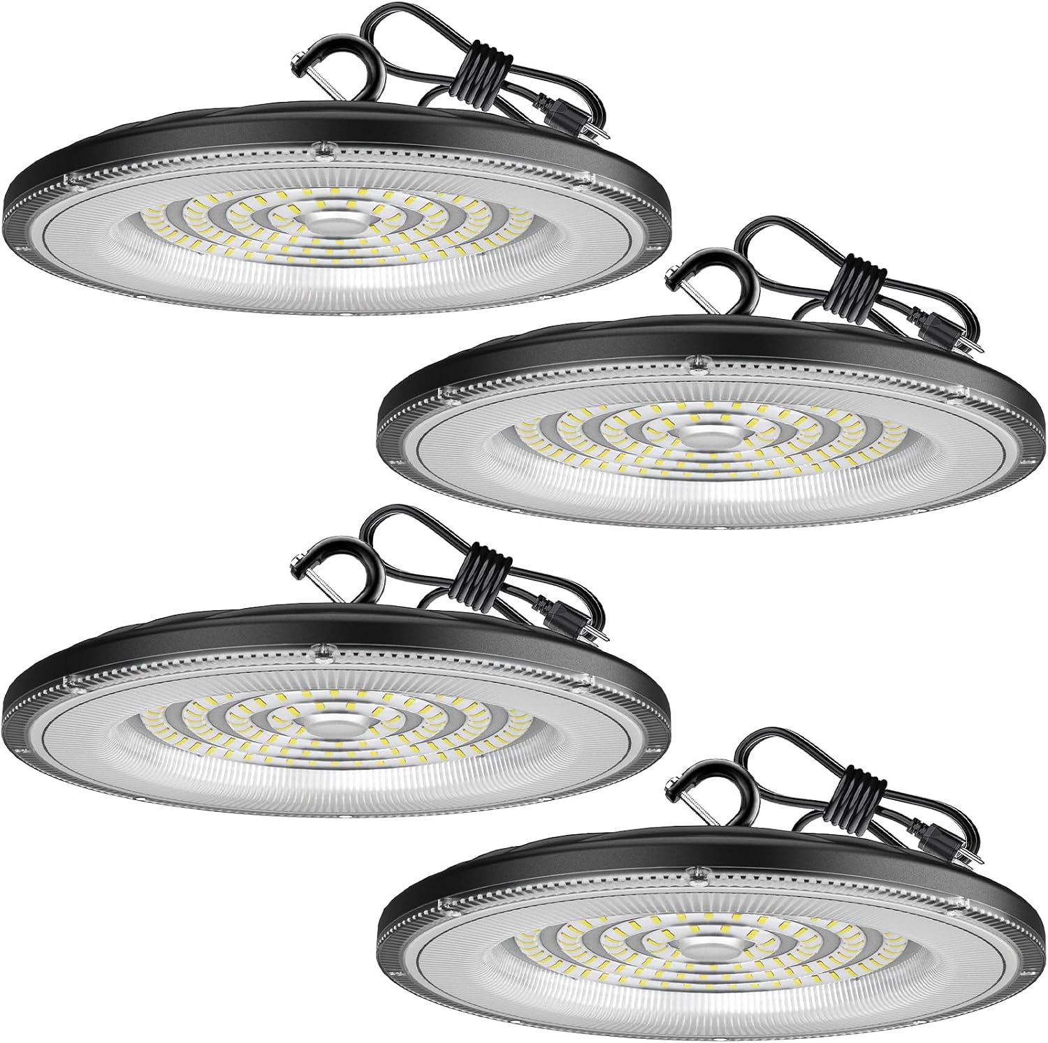 Detalle de WILLGOTOP LED High Bay Lights, 150W UFO Shop Lights, 6500K, IP66, 4-Pack