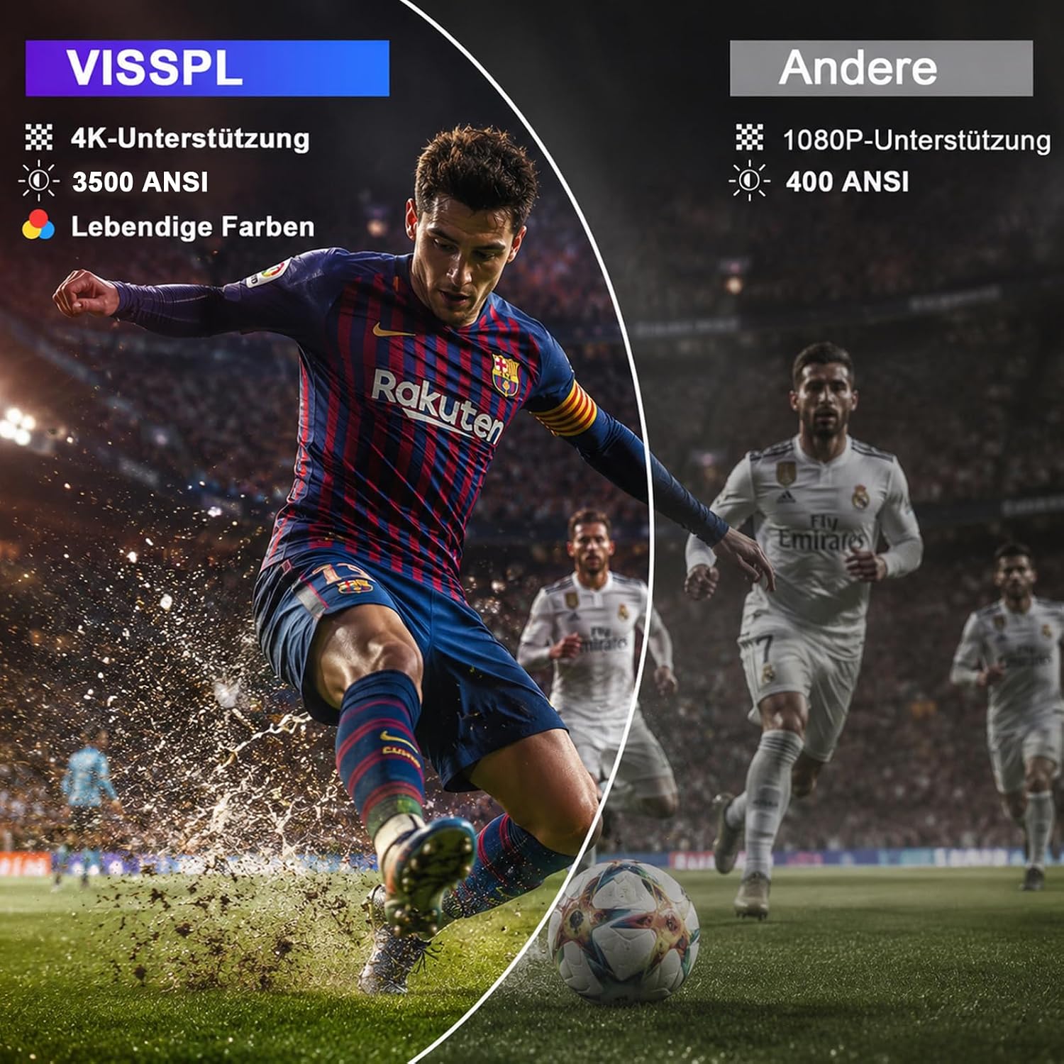 Detalle de Smart Beamer 4K mit Netflix-Fähigkeit und Dolby Audio – VISSSP 4000 ANSI