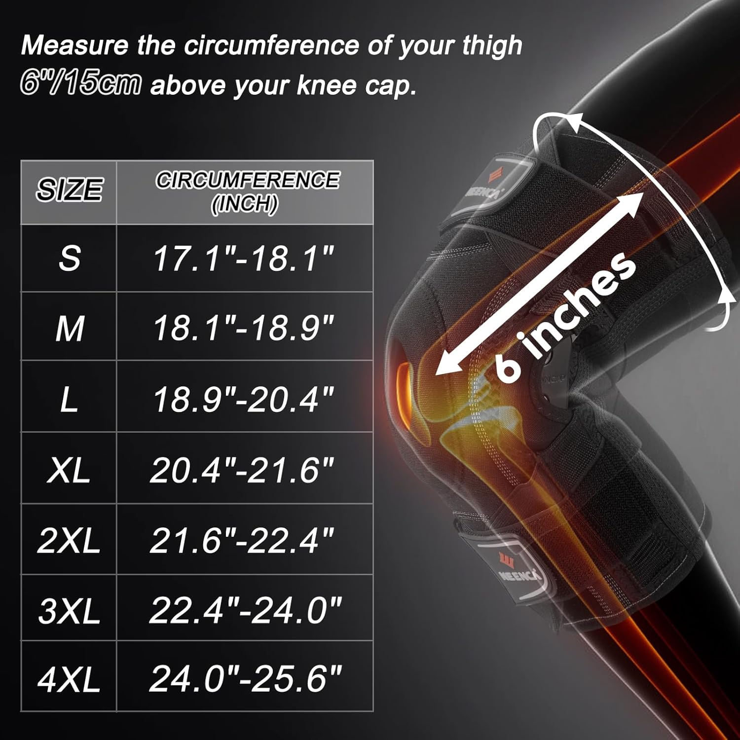 Detalle de NEENCA Professional Knee Brace with X-Strap: Open-Patella Medical Knee Support