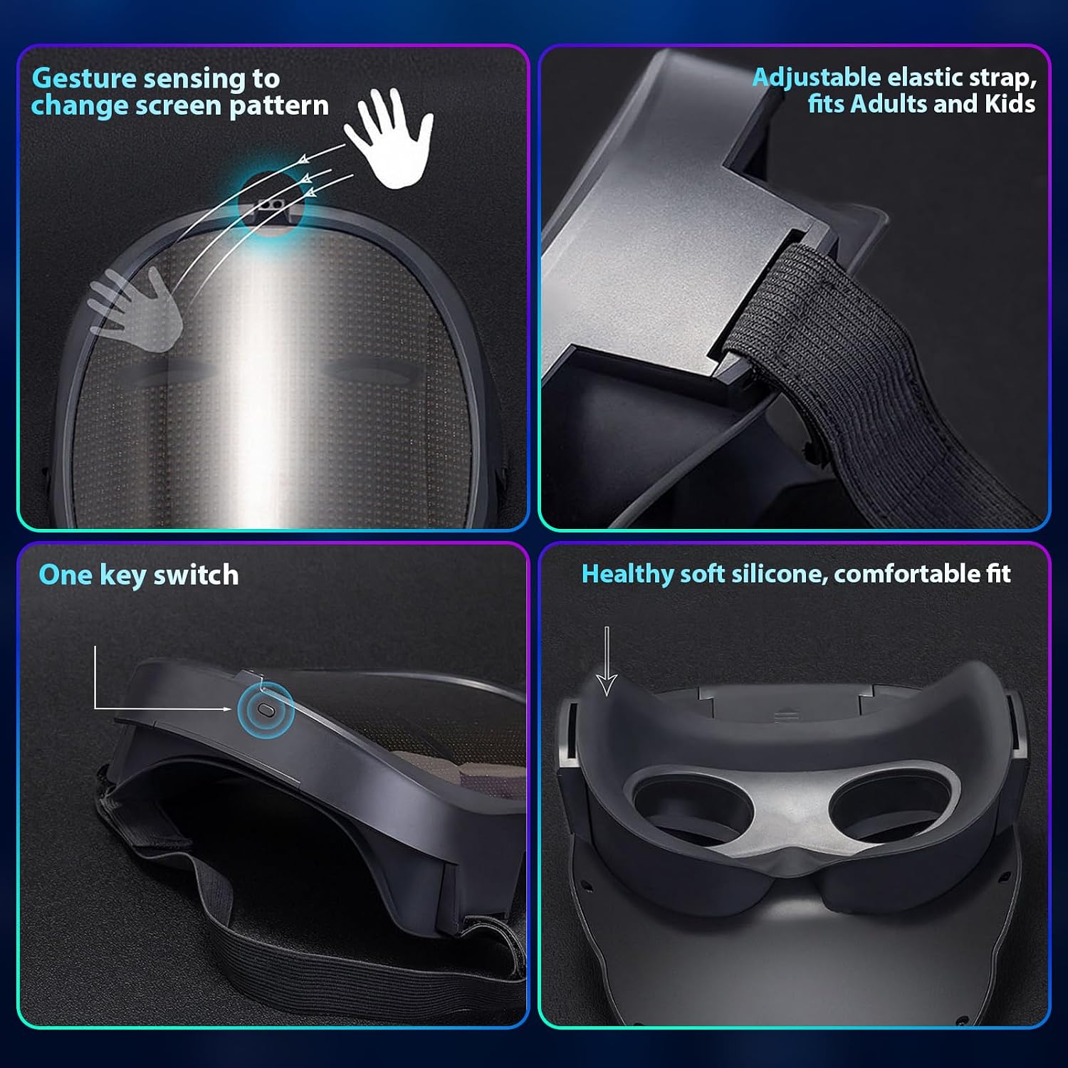 Detalle 2 de Gootus Customizable LED Halloween Mask with App and Gesture Control