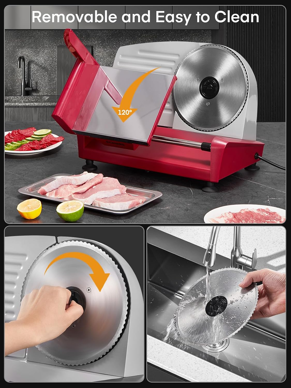Thumbnail 6 de FOHERE 5191M23D elektrisk skärmaskin, 250 W, rostfritt stål, 0–15 mm