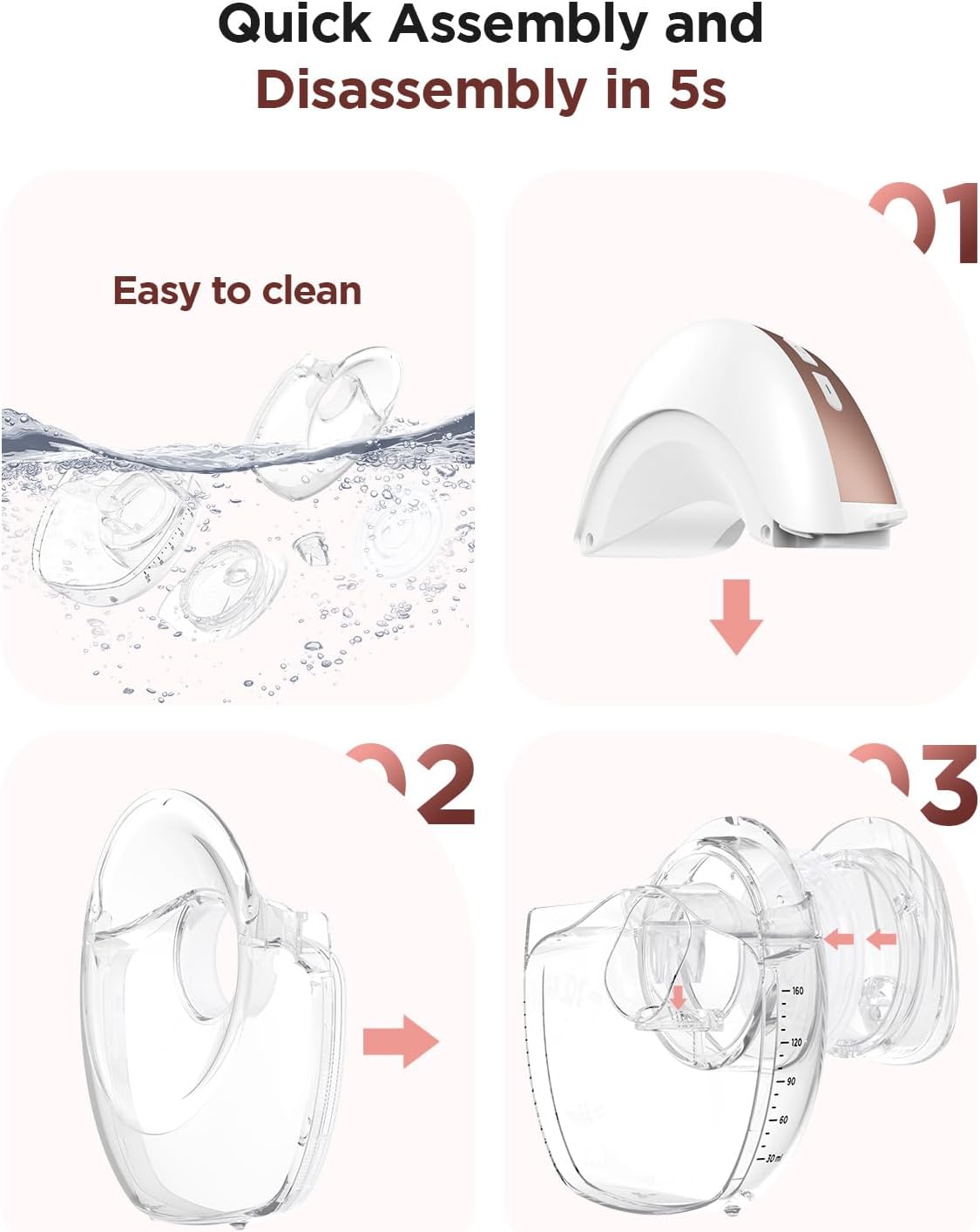 Detalle de Hands Free Wearable Breast Pump for Nursing Moms — Cordless, Quiet and Comfortable
