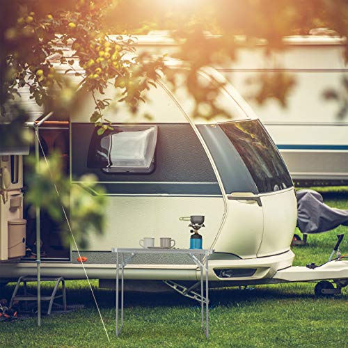 Detalle de Relaxdays Campingtisch klappbar aus Aluminium und MDF – kompakt, leicht und vielseitig