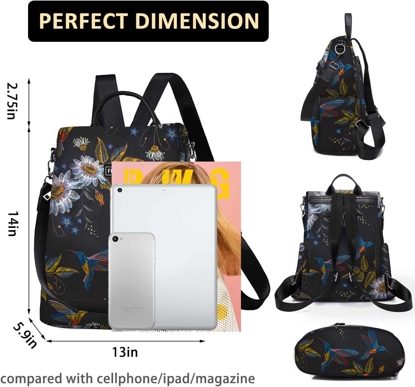 Thumbnail 1 de Fmeida Anti-Theft Travel Backpack for Women