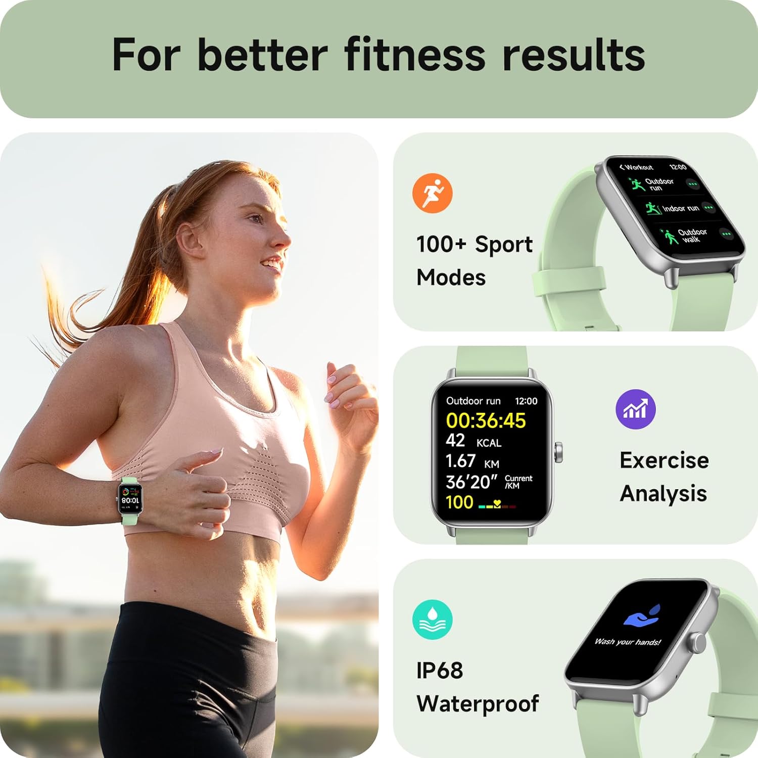 Thumbnail 4 de Montre Connectée AEAC Homme/Femme – Appel Bluetooth, 1,85" avec Moniteur de Fréquence Cardiaque et 120+ Modes