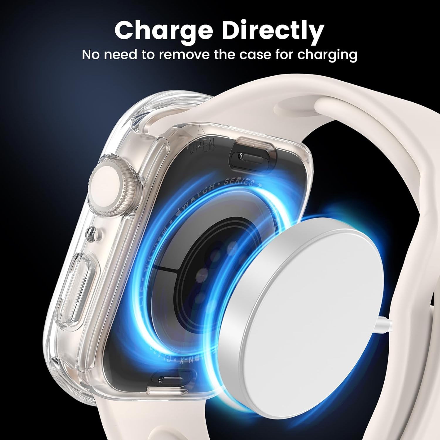 Thumbnail 3 de HWeggo 2 in 1 Waterproof Case for Apple Watch 41mm (Series 9/8/7) – Clear Front & Back Bumper