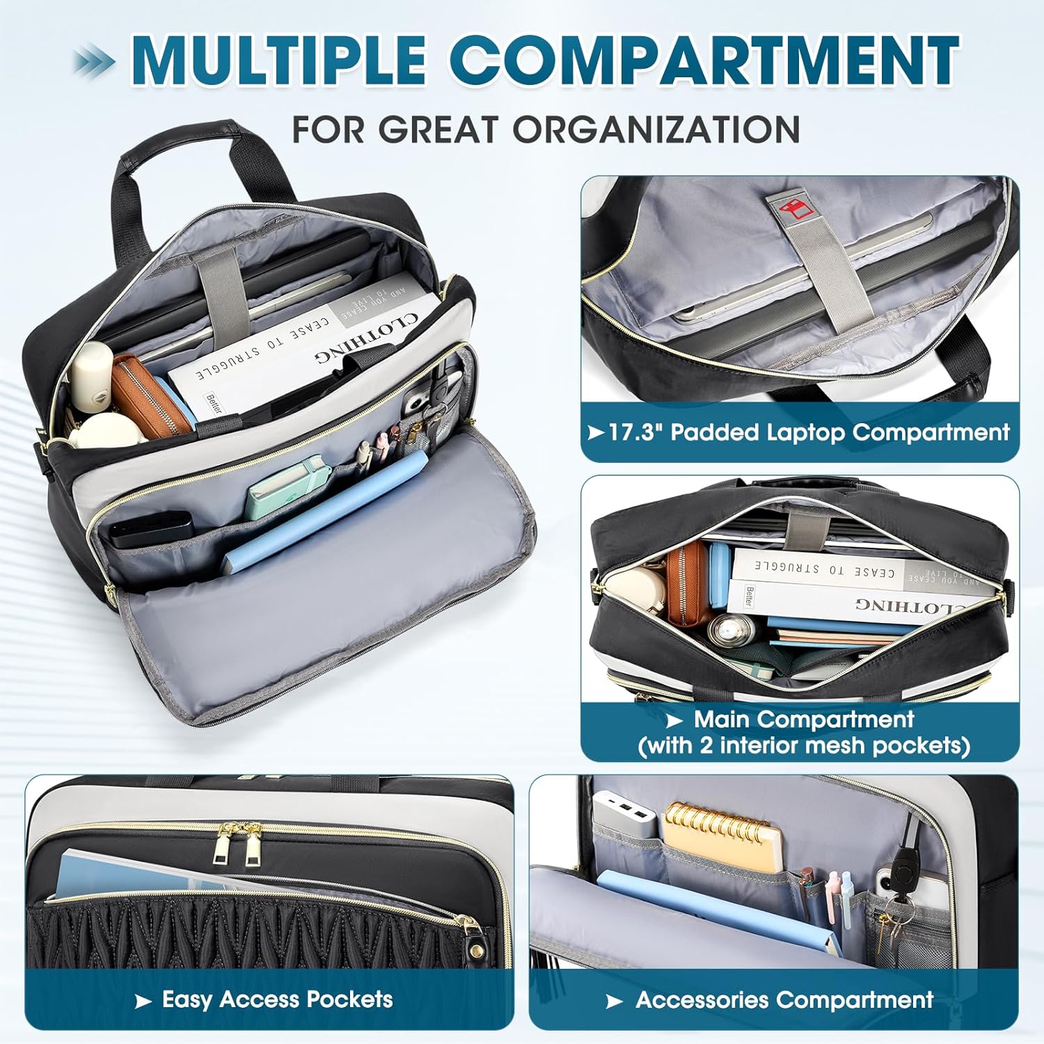 Thumbnail 3 de RAINSMORE 17.3 Inch Laptop Bag for Women 💼