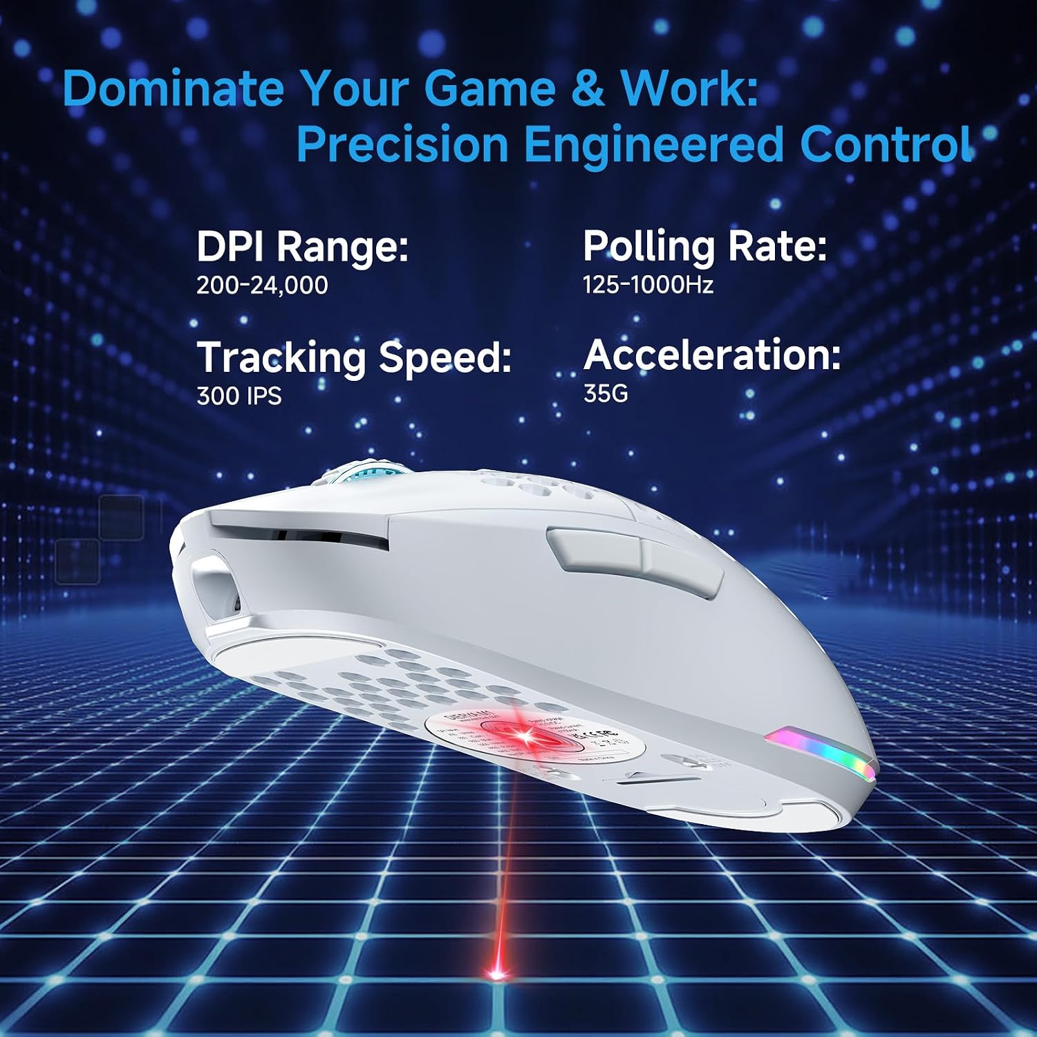 Detalle 2 de TMKB Falcon M1 Wireless Gaming Mouse: Lightweight Tri-Mode Powerhouse