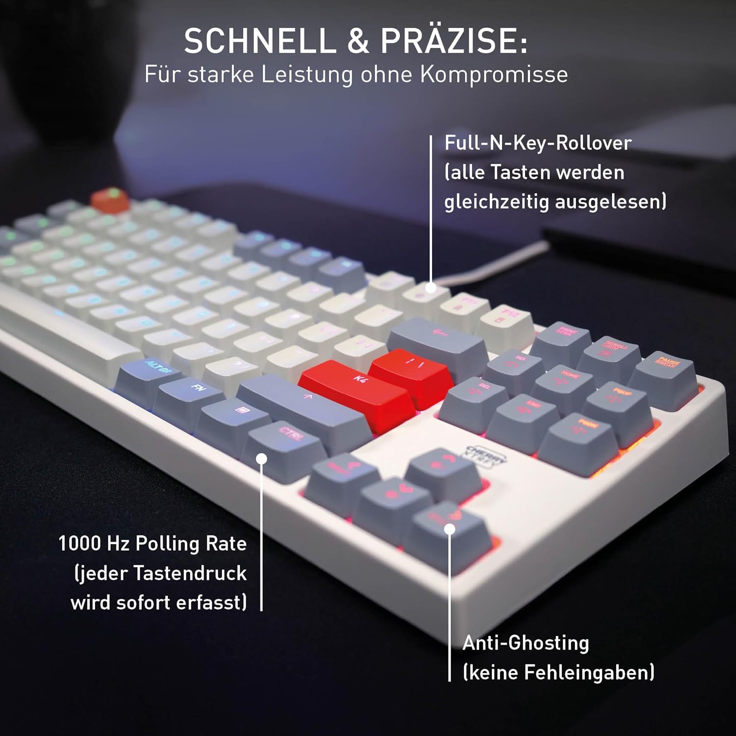 Thumbnail 5 de Cherry XTRFY K4V2 TKL Kabelgebundene Gaming-Tastatur