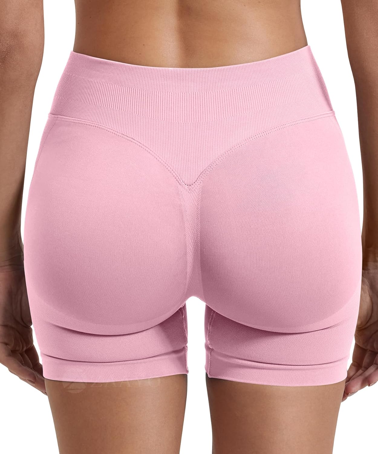 Detalle de ZAAYO Damen Sport Shorts Hidden Scrunch – 4,5 Zoll, Bauchkontrolle, Nahtlose Booty-Biker-Shorts