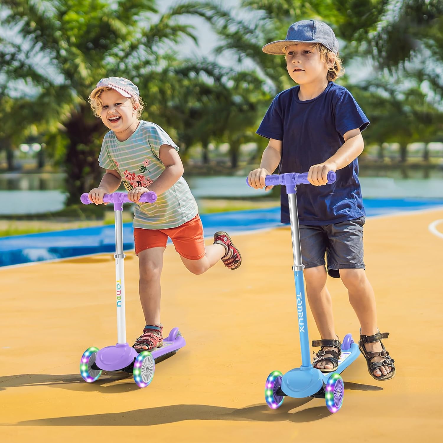 Thumbnail 6 de TONBUX Kids Scooter for Ages 3-8 (3-Wheel) with Light-Up Wheels & Adjustable 4-Level Height