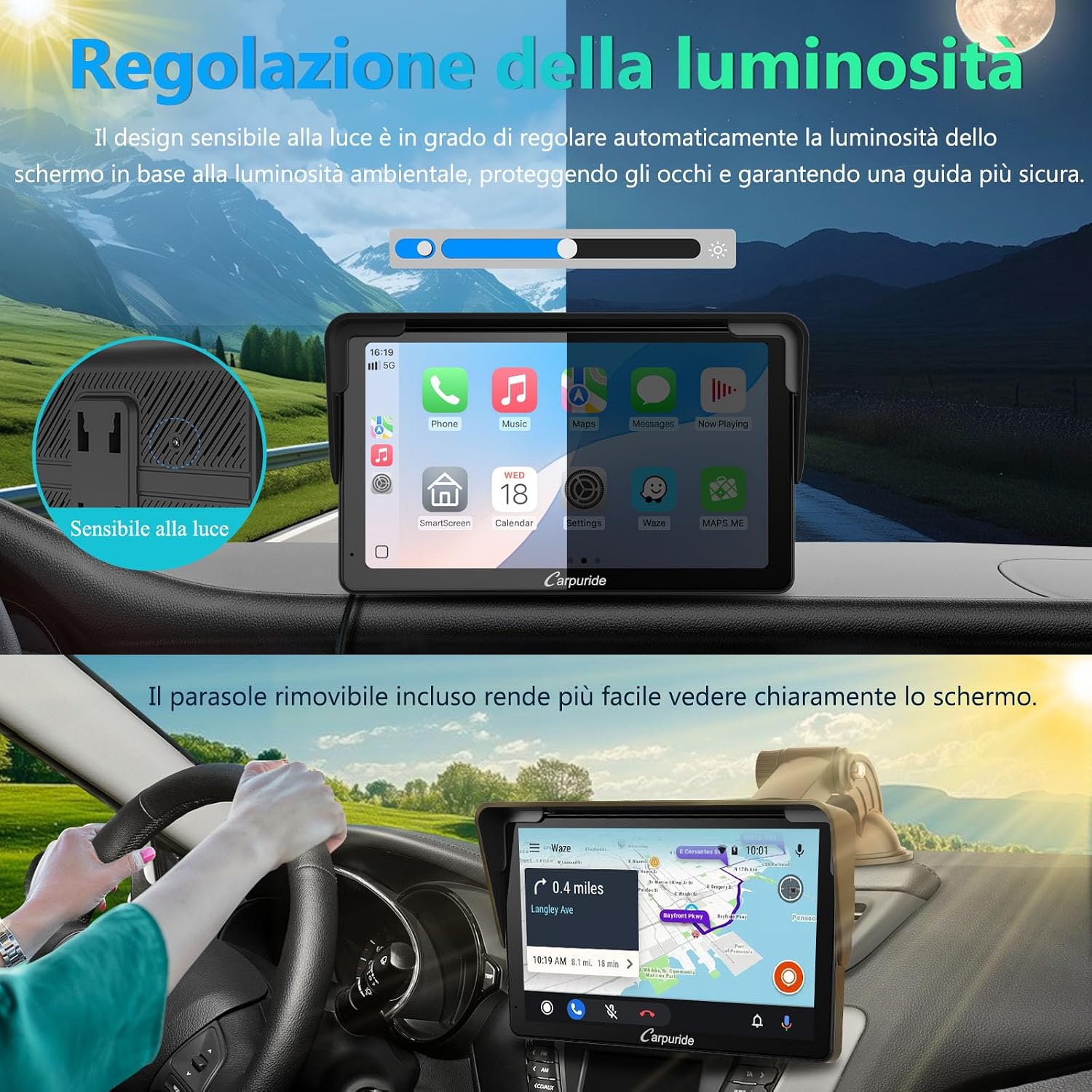Thumbnail 5 de Carpuride V3R Schermo CarPlay portatile 7" HD