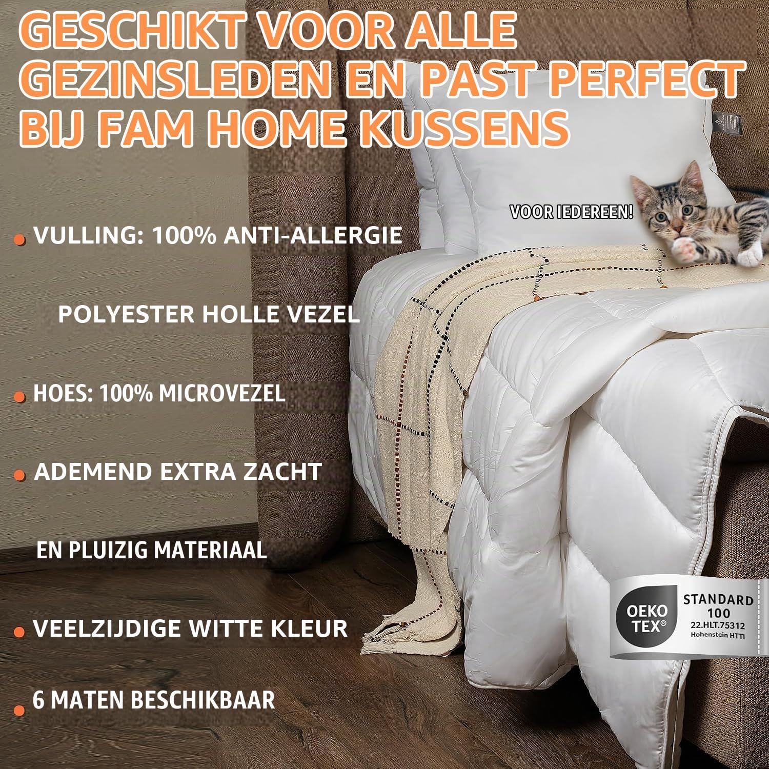 Detalle 1 de FH FAM' HOME HOME COSINESS ANTI04593 microvezel dekbed 220x240 cm, wit