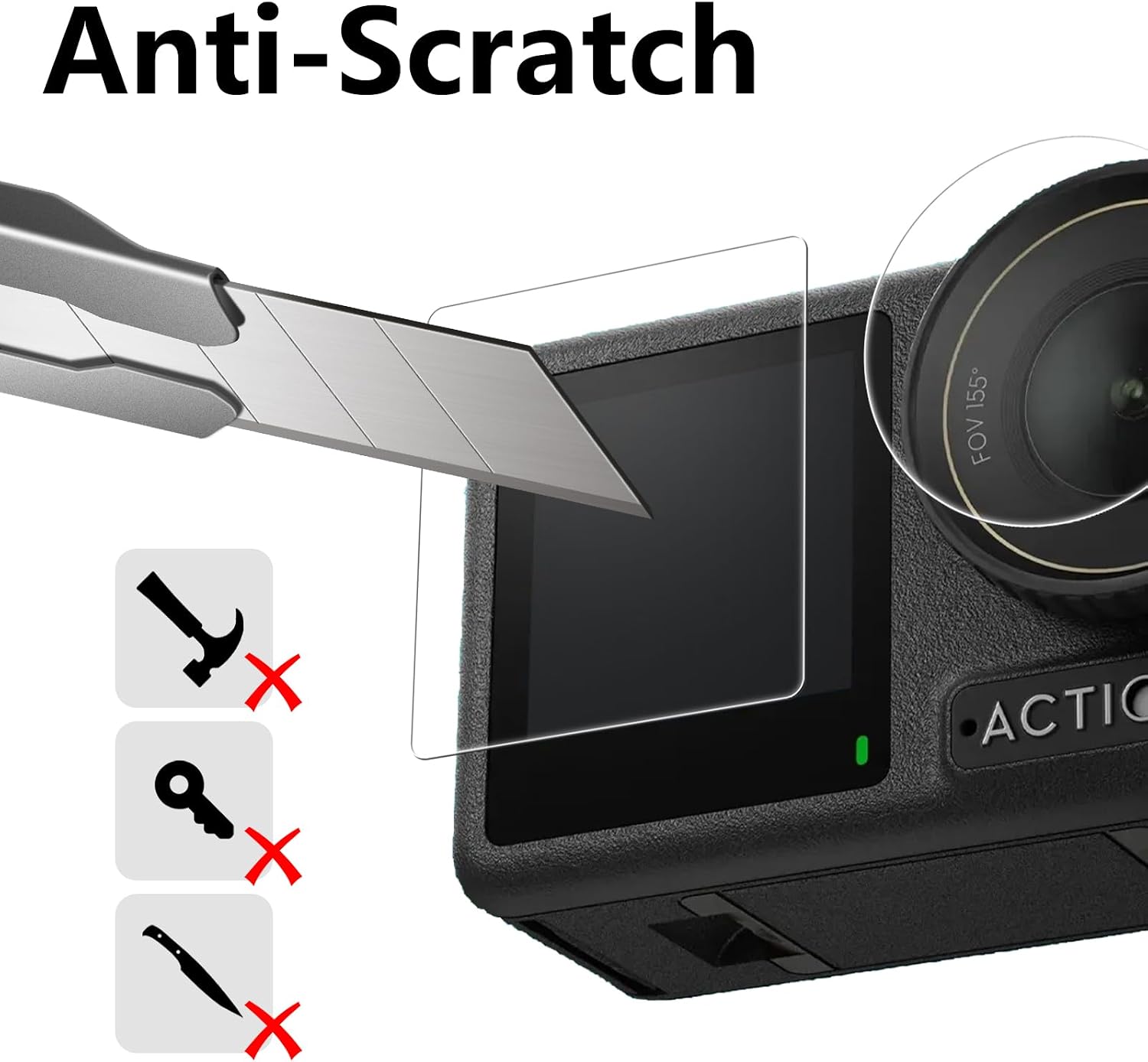 Thumbnail 4 de Bigqin 3+3+3 Pack Screen & Lens Protector for DJI Osmo Action 4 (HD Clear Tempered Glass)