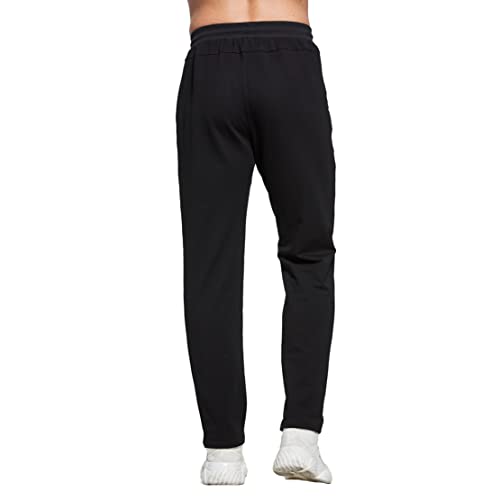 Detalle de ZOXOZ Pantalón Chándal Hombre Deportivos Holgado Recto con Cremalleras Negro L