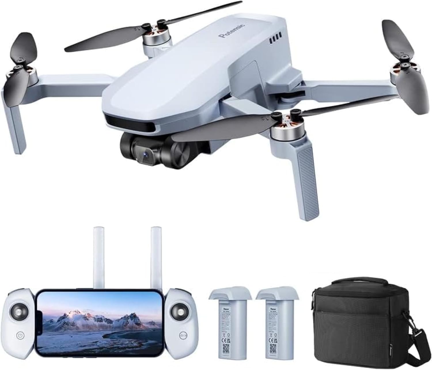 Detalle de Potensic ATOM SE GPS Drohne mit 4K EIS Kamera, 2 Akkus (62 Min.), unter 249 g und Follow-Me