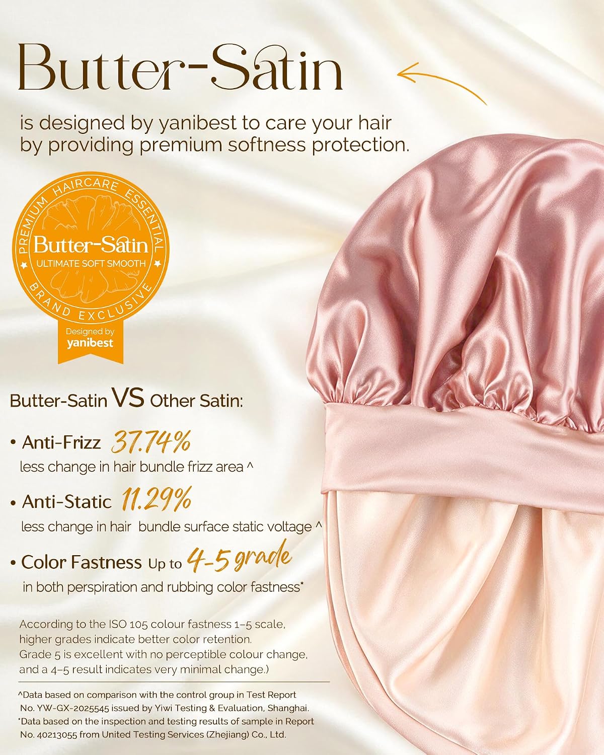 Thumbnail 3 de YANIBEST Double Layer Extra Long Satin Bonnet with Adjustable Tie Band