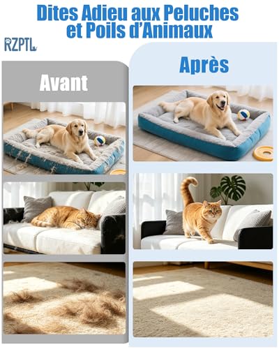 Detalle de Lot de 2 Gants Anti Poils Animaux, Solution pratique pour chats et chiens (Bleu) – RZPTL