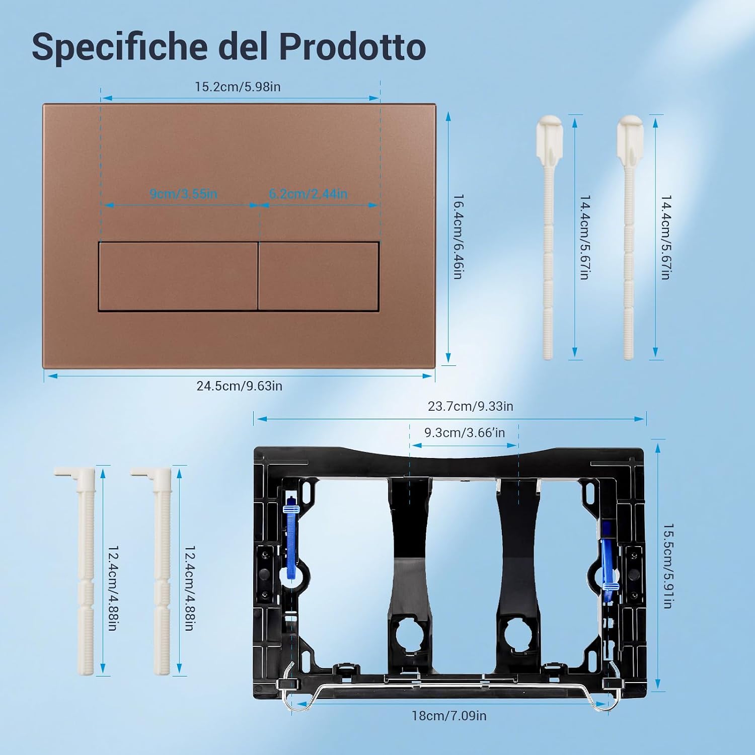 Detalle 2 de Mendorio Placca di Comando WC 246×164 mm