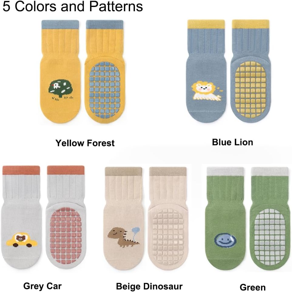 Thumbnail 2 de Exemaba Rutschfeste Baby-Socken – 5 Paar Anti-Rutsch-Socken für Mädchen und Jungen