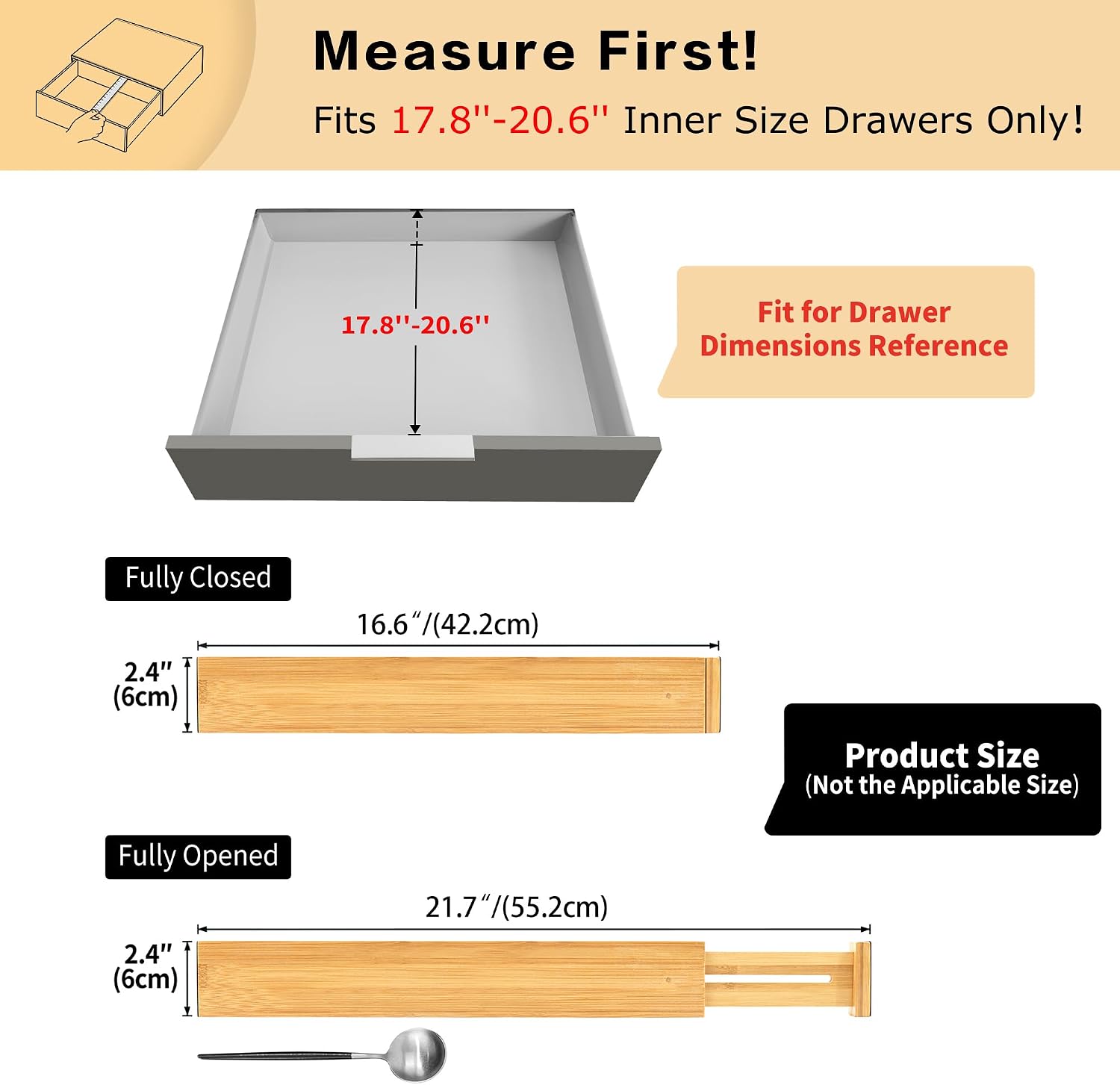 Detalle 2 de Utoplike Bamboo Drawer Dividers 4 pcs
