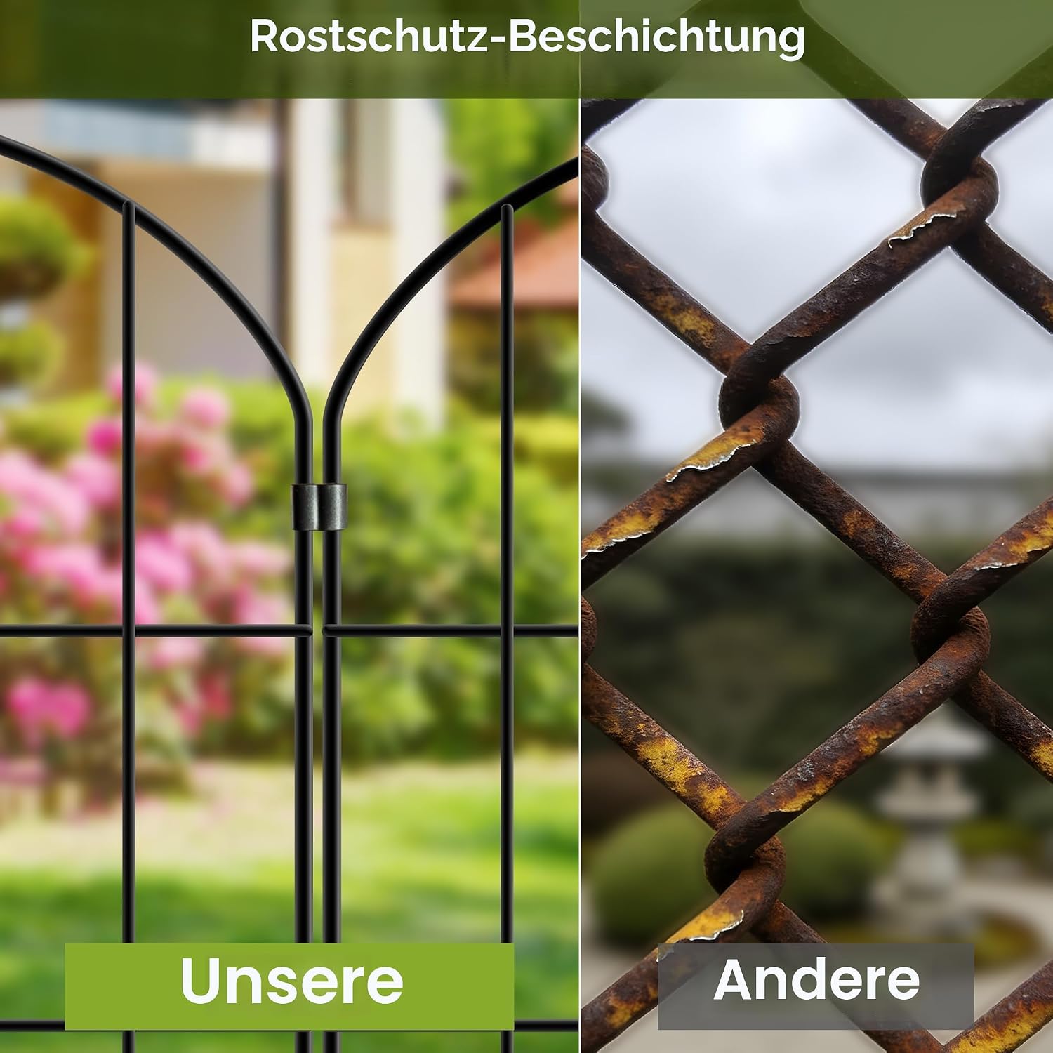 Thumbnail 6 de Thealyn Dekorativer Gartenzaun aus Metall – 3,3 m Gesamtlänge, 10 Paneele