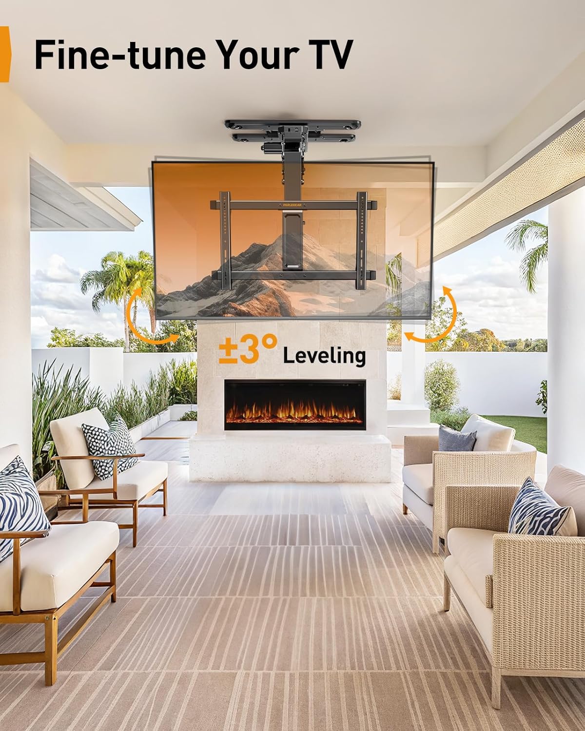 Thumbnail 6 de Perlegear PGCM12B Electric Ceiling TV Mount: Motorized Full-Motion for 32"–75" TVs up to 110 lbs