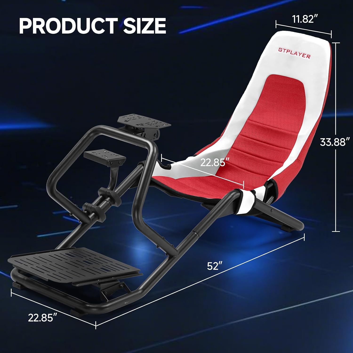 Detalle de GTPLAYER GTS06-PRO Foldable Racing Cockpit, Adjustable Red Simulator Seat