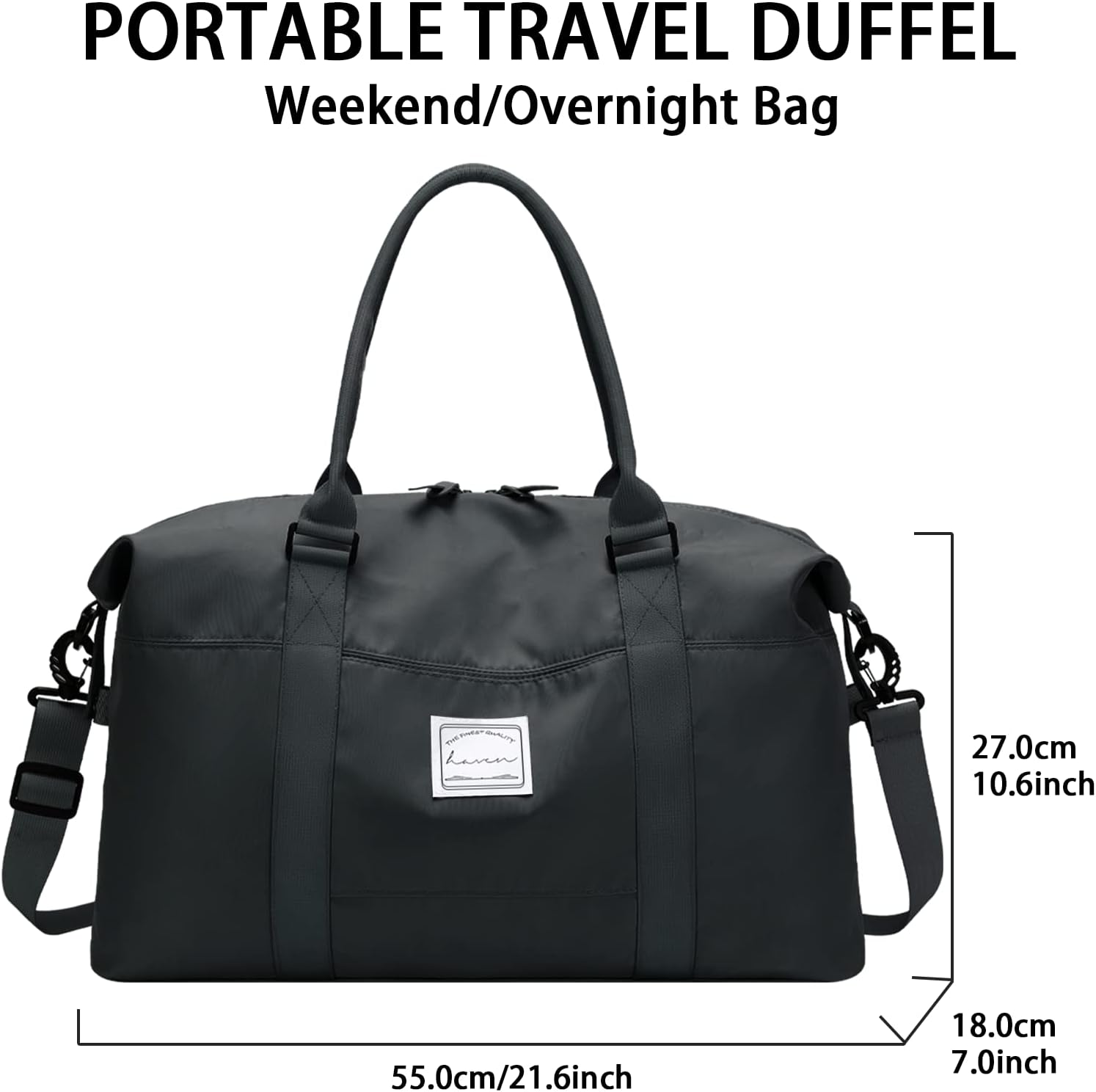Thumbnail 2 de Hayayu Weekend Bag for Women (55 x 27 x 18cm) – overnight, gym and carry-on style holdall with dry/wet separation