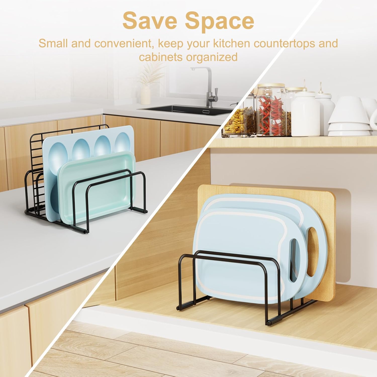 Thumbnail 1 de Fikoksol Cutting Board Organizer and Baking Sheet Rack (2-Pack)