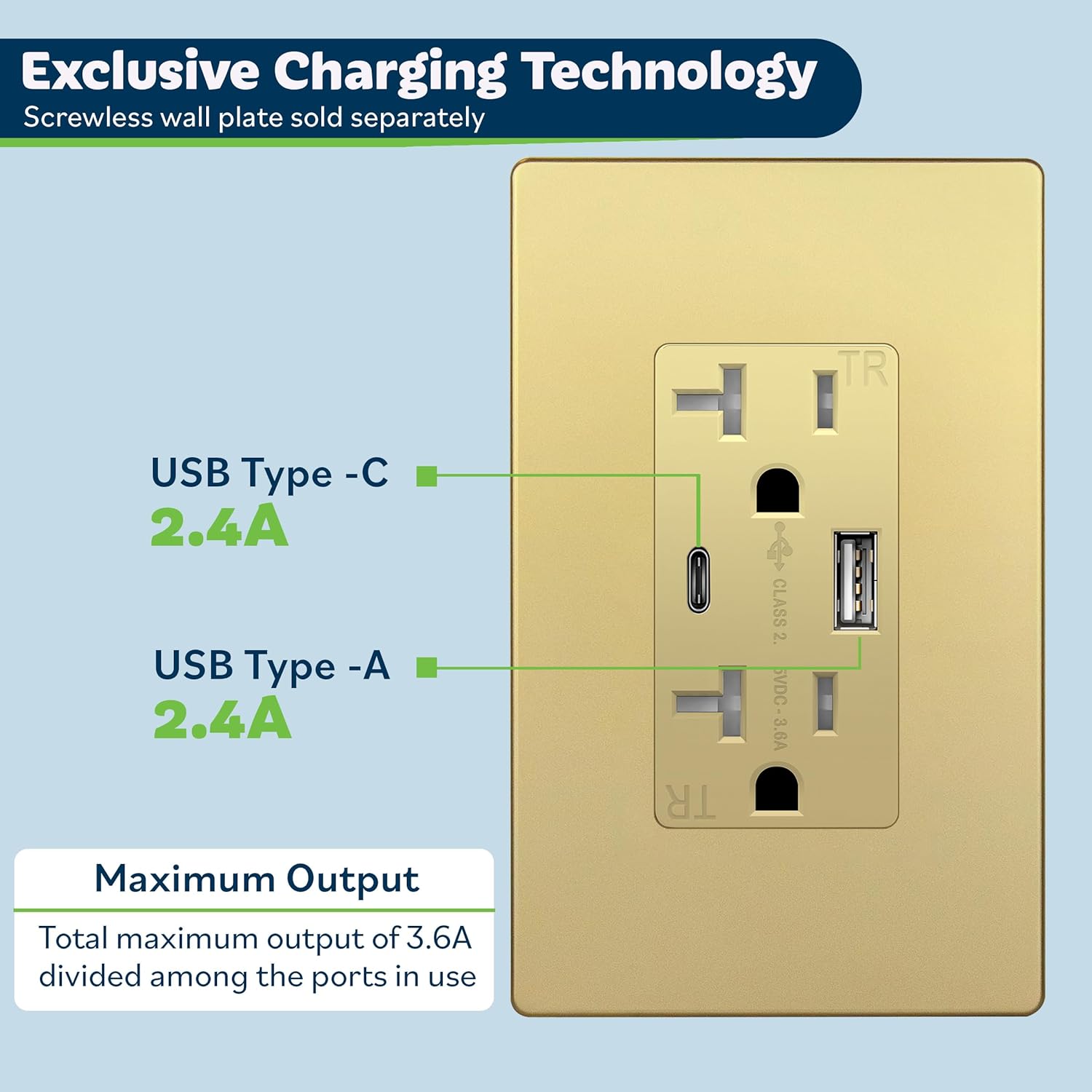 Thumbnail 3 de TOPGREENER TU22036AC-GDWSI USB Outlet 3.6A 🔌