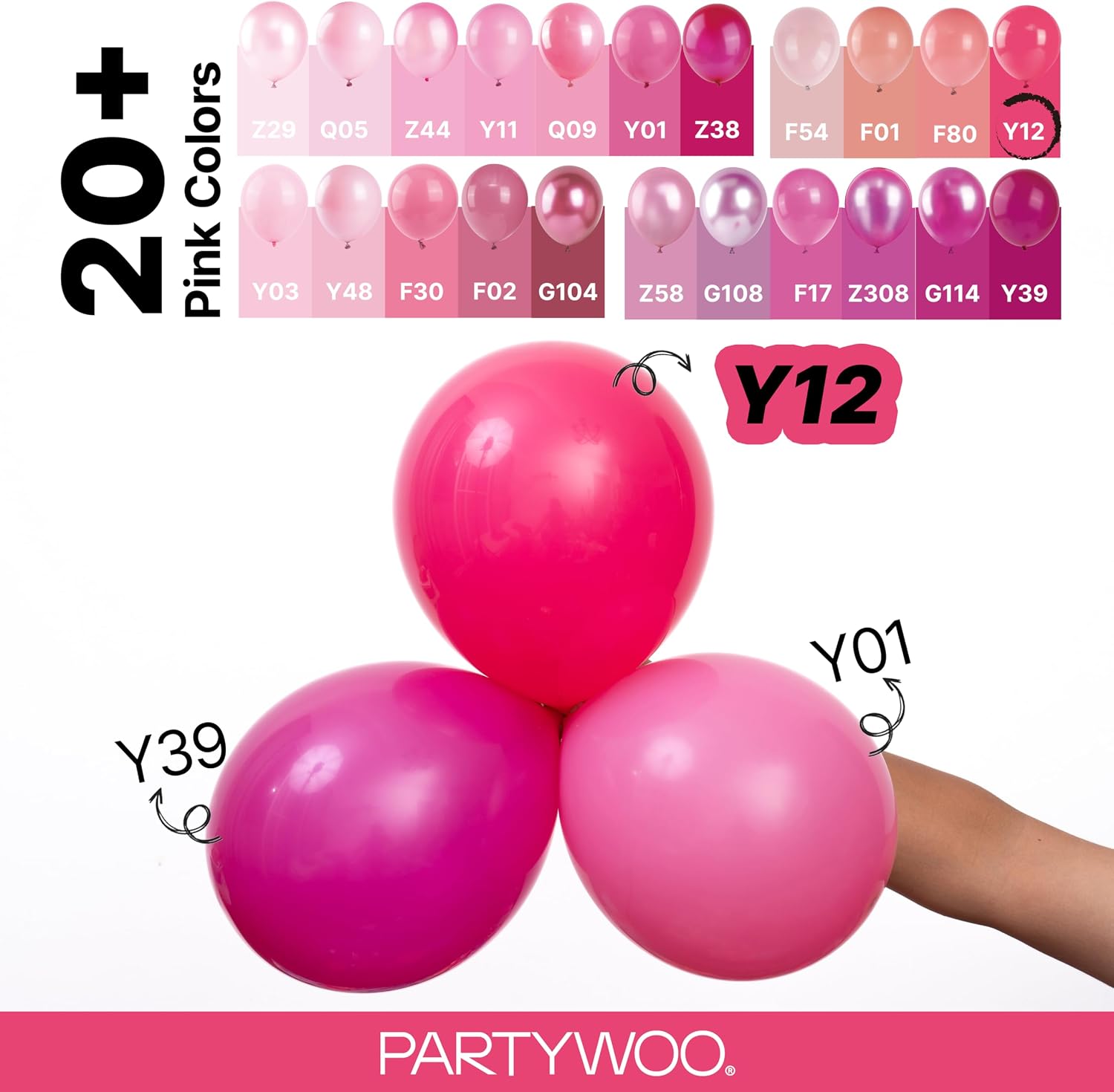 Detalle 2 de PartyWoo Hot Pink Balloons 140 pcs 18-5 in garland kit ๐