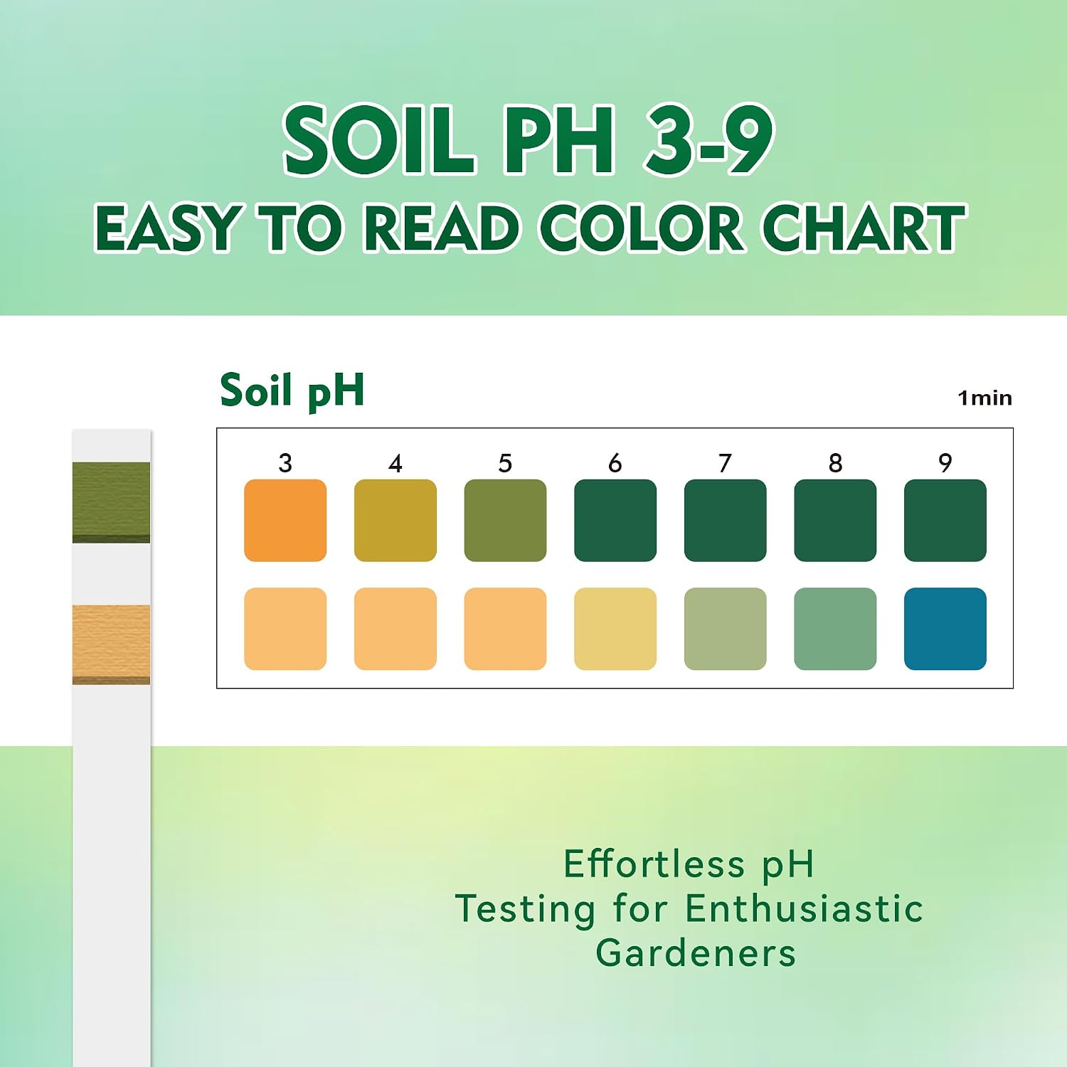 Detalle de Soil pH Test Kit (3-9 Range) – 125 Strips for Quick & Accurate Soil Testing