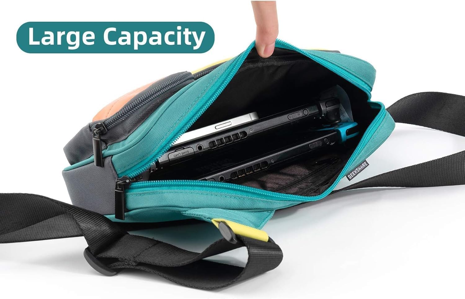 Thumbnail 1 de GeekShare Large Capacity Multifunctional Switch Travel Carrying Case (Laser Messenger Bag) for Nintendo Switch / Switch OLED