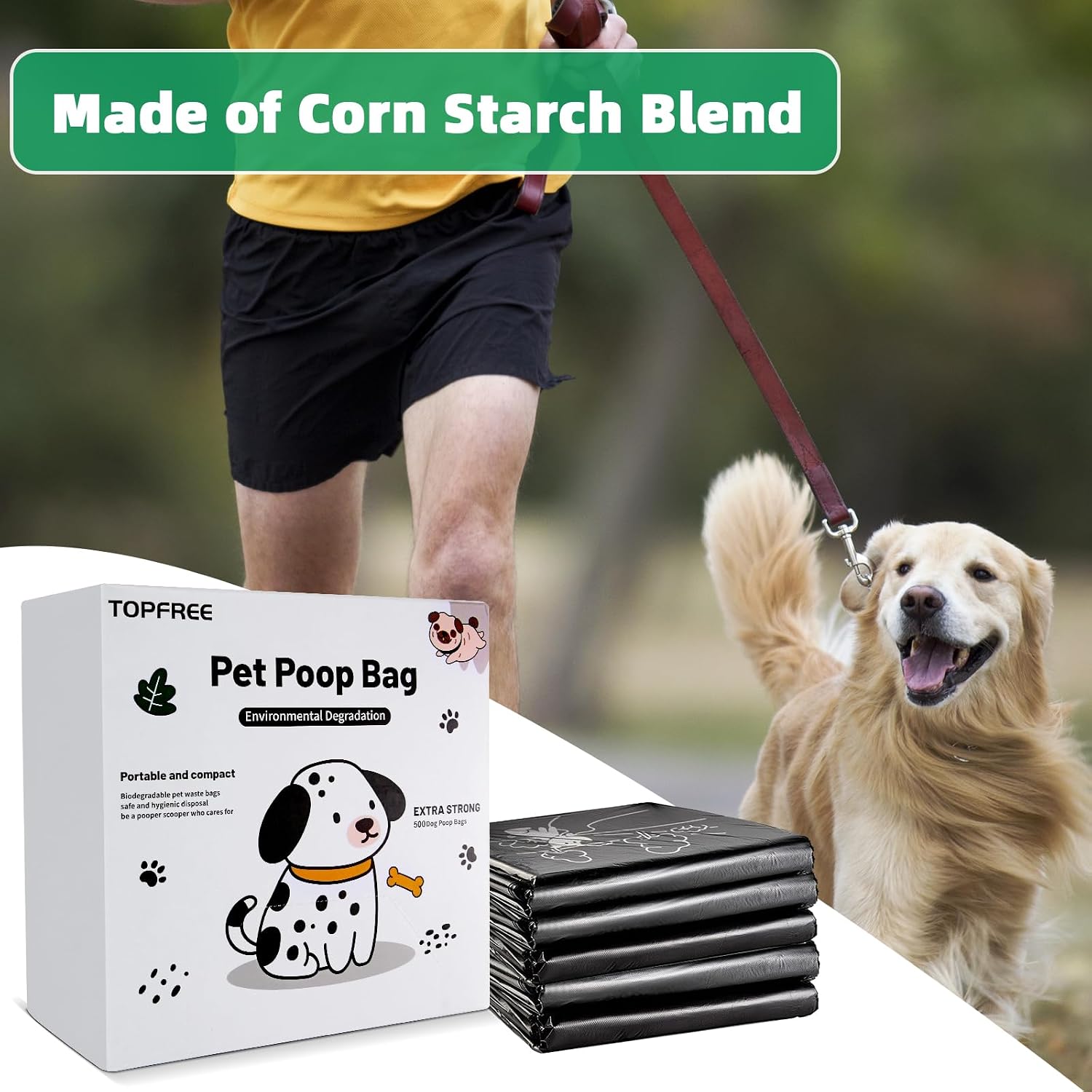 Detalle 2 de Topfree 500 Dog Poo Bags 100 pack โ extra thick ๐