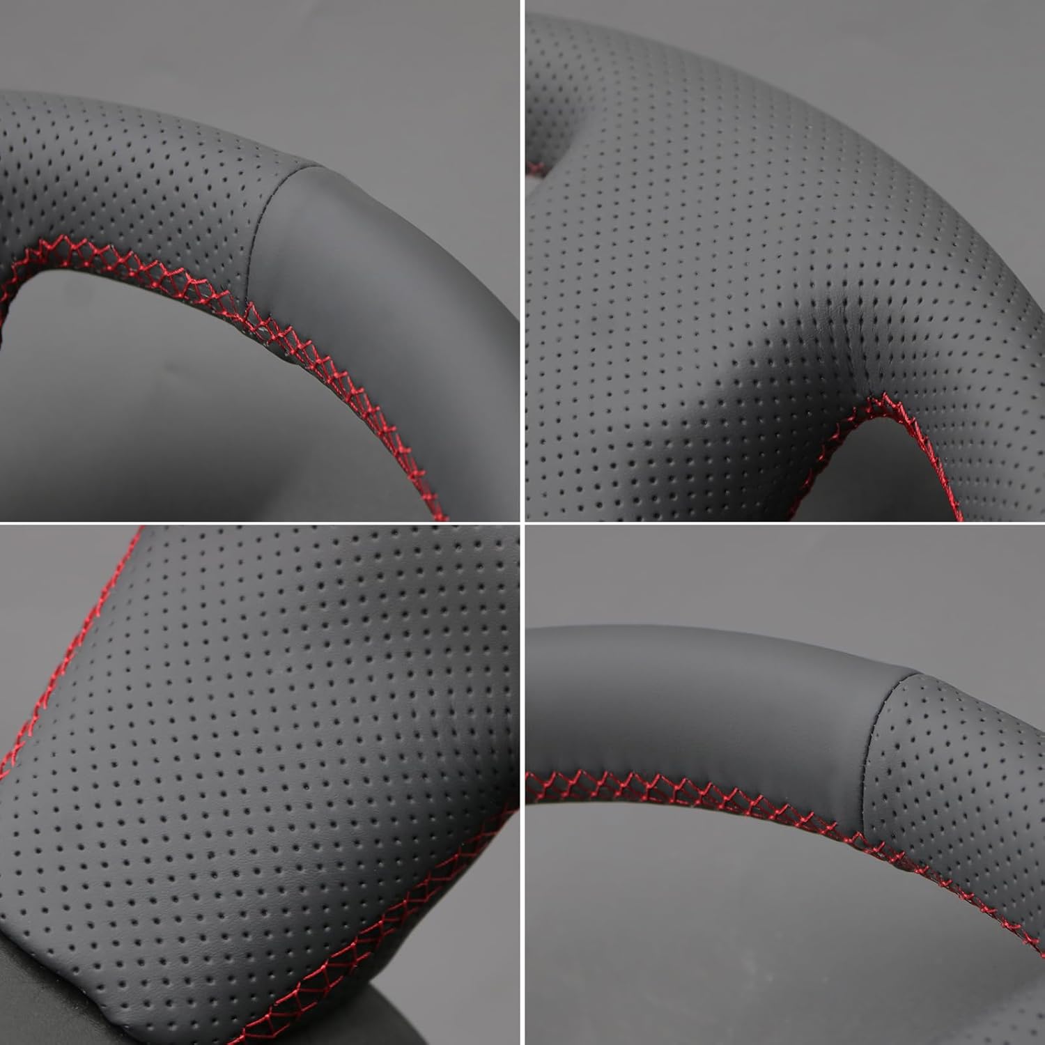 Detalle de MEWANT coprivolante in pelle microfibra per Fiat Panda (2012-2024) – cucito a mano, senza tasto multifunzione