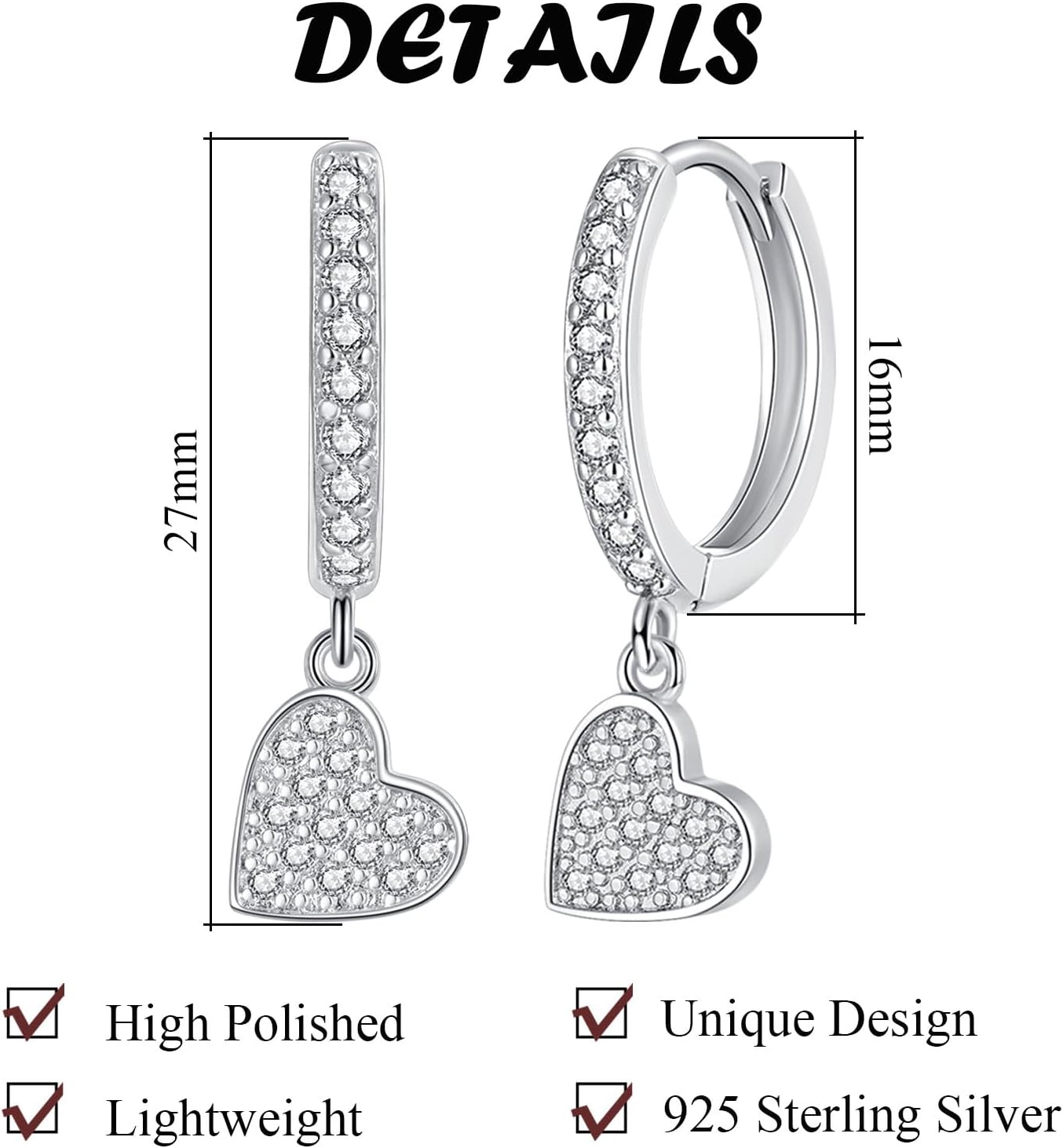 Detalle 2 de Zolkamery silver hoop earrings 925 silver 2.7cm